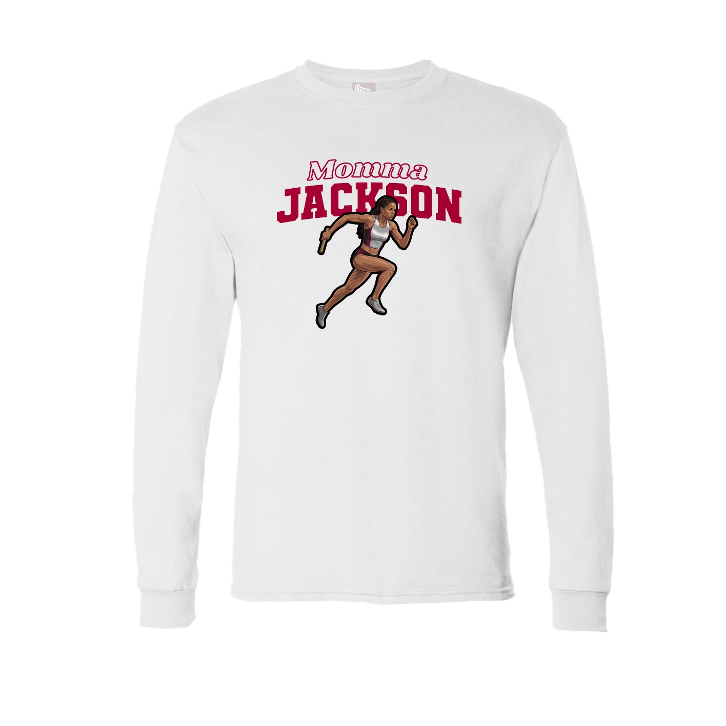 Long Sleeve Tee — Mothers Day Block in White