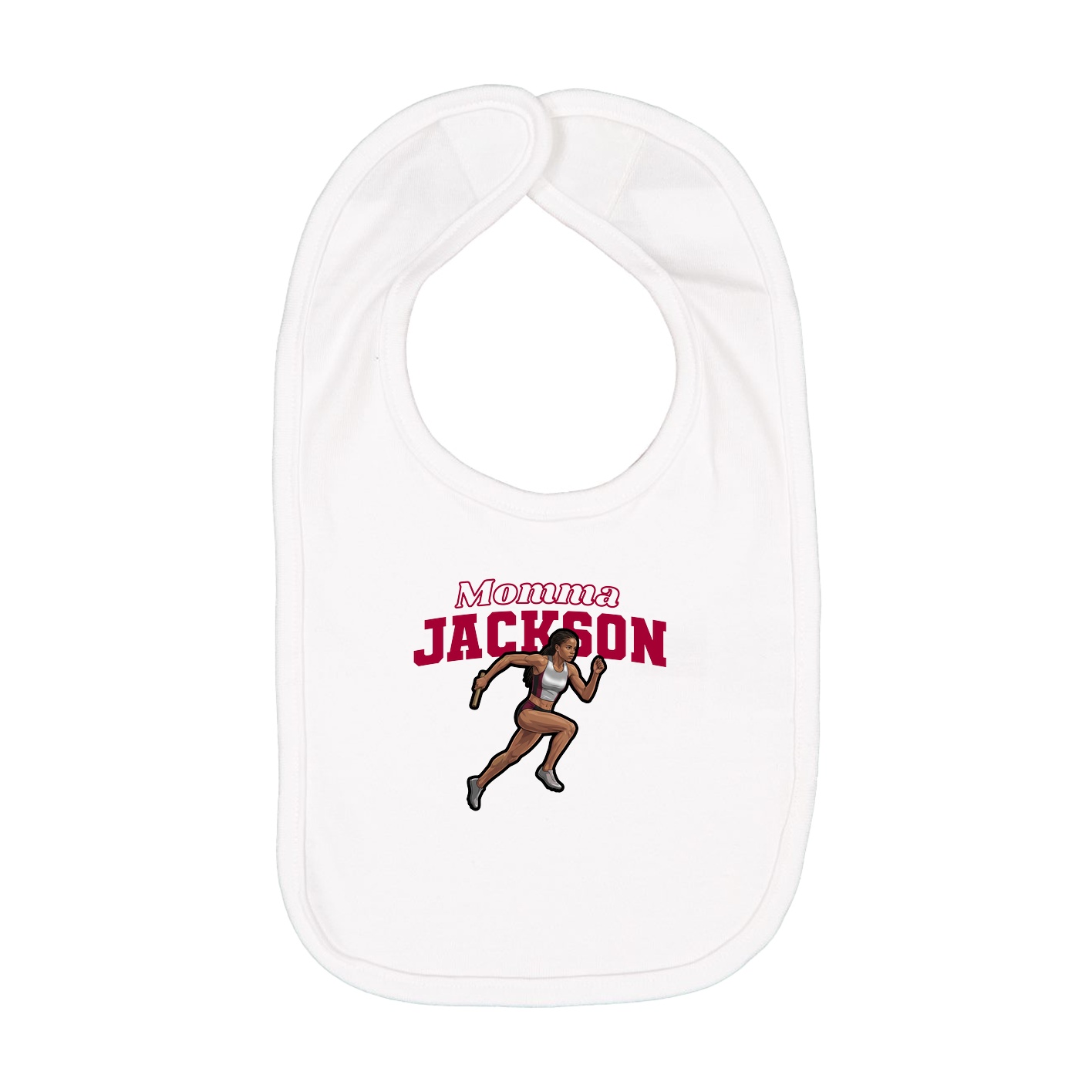 Infant Bib — Mothers Day Block in White