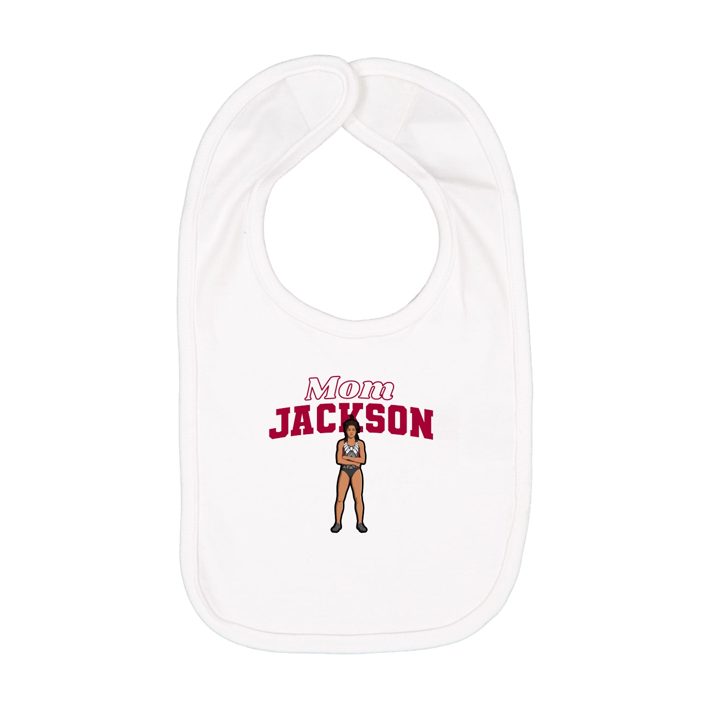 Infant Bib — Mothers Day Block in White