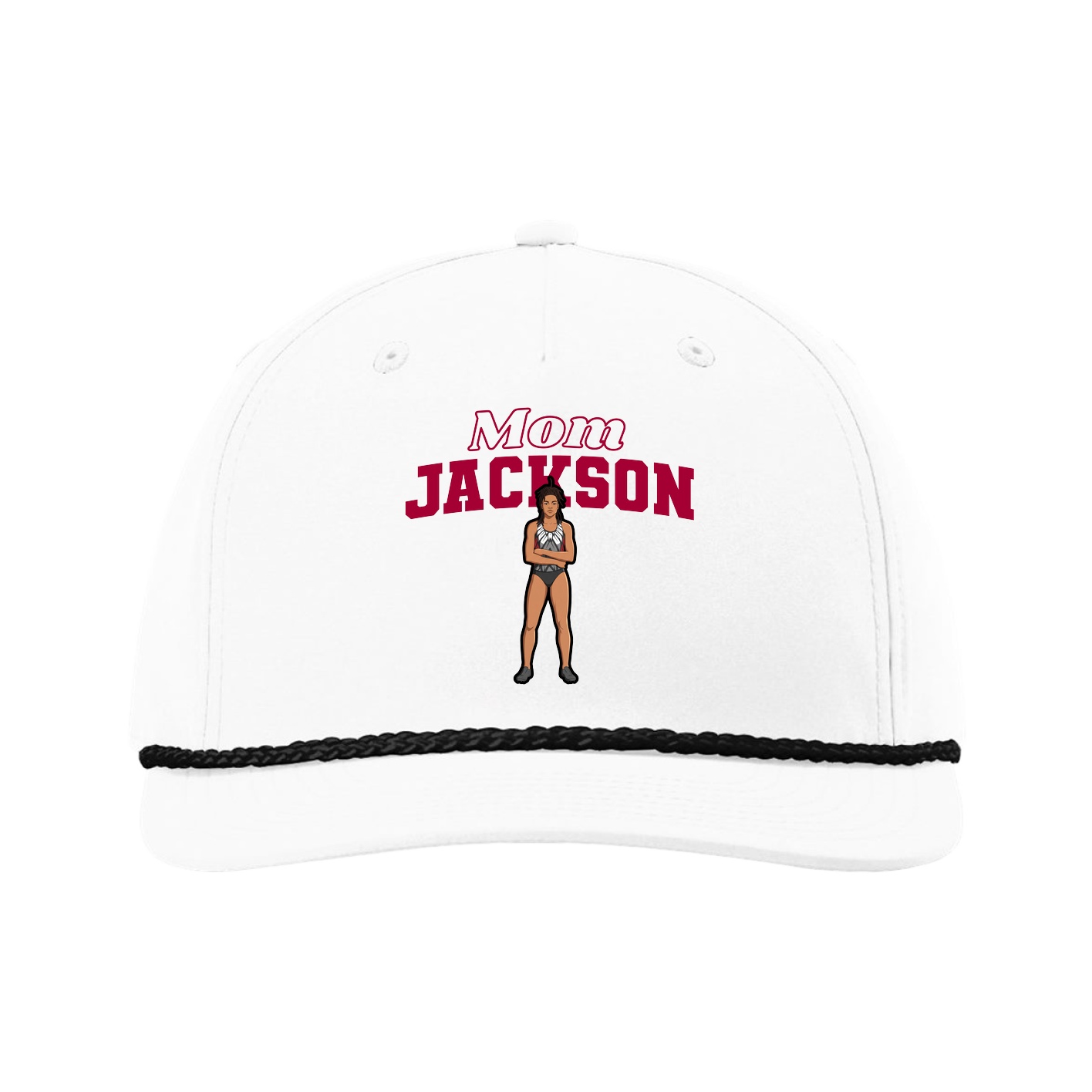 Five-Panel Classic Rope Cap — Mothers Day Block in White