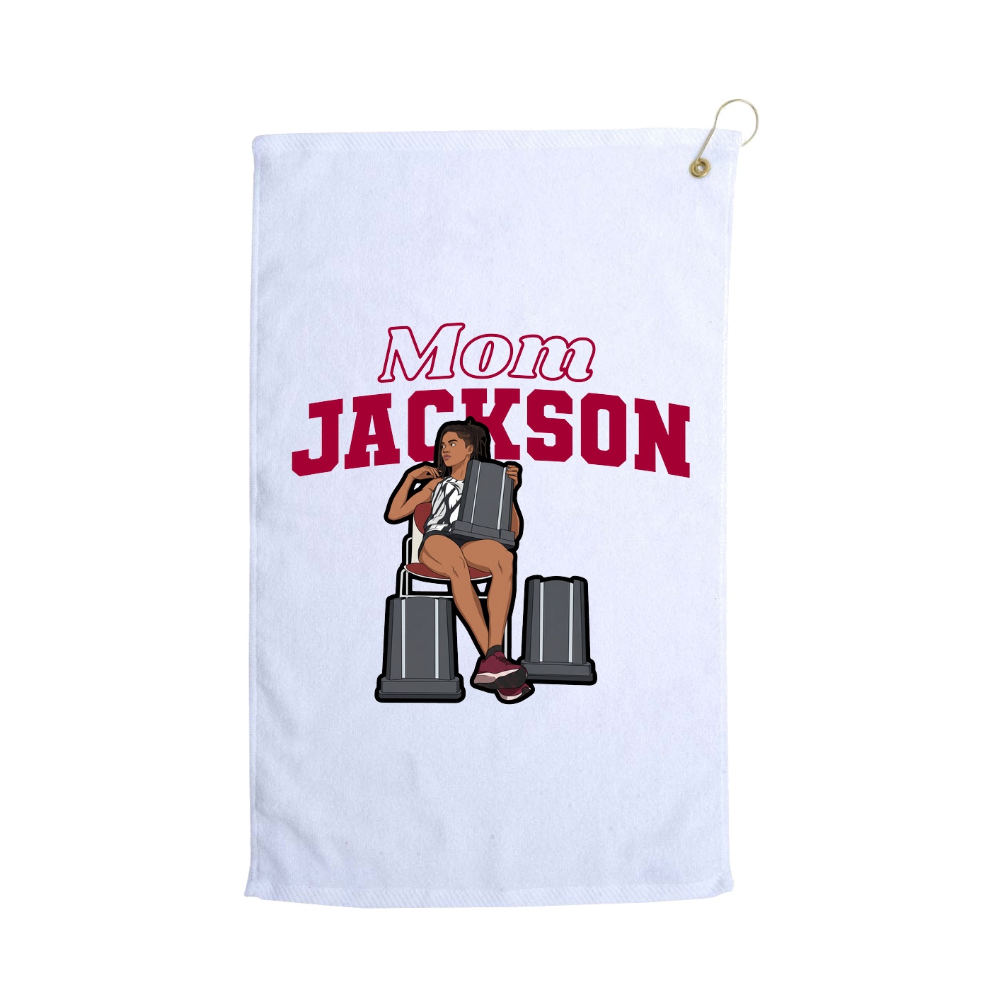 Golf Towel — Mothers Day Block in White