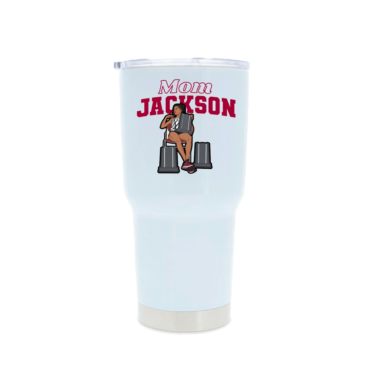 30oz Stainless Steel Tumbler — Mothers Day Block in White