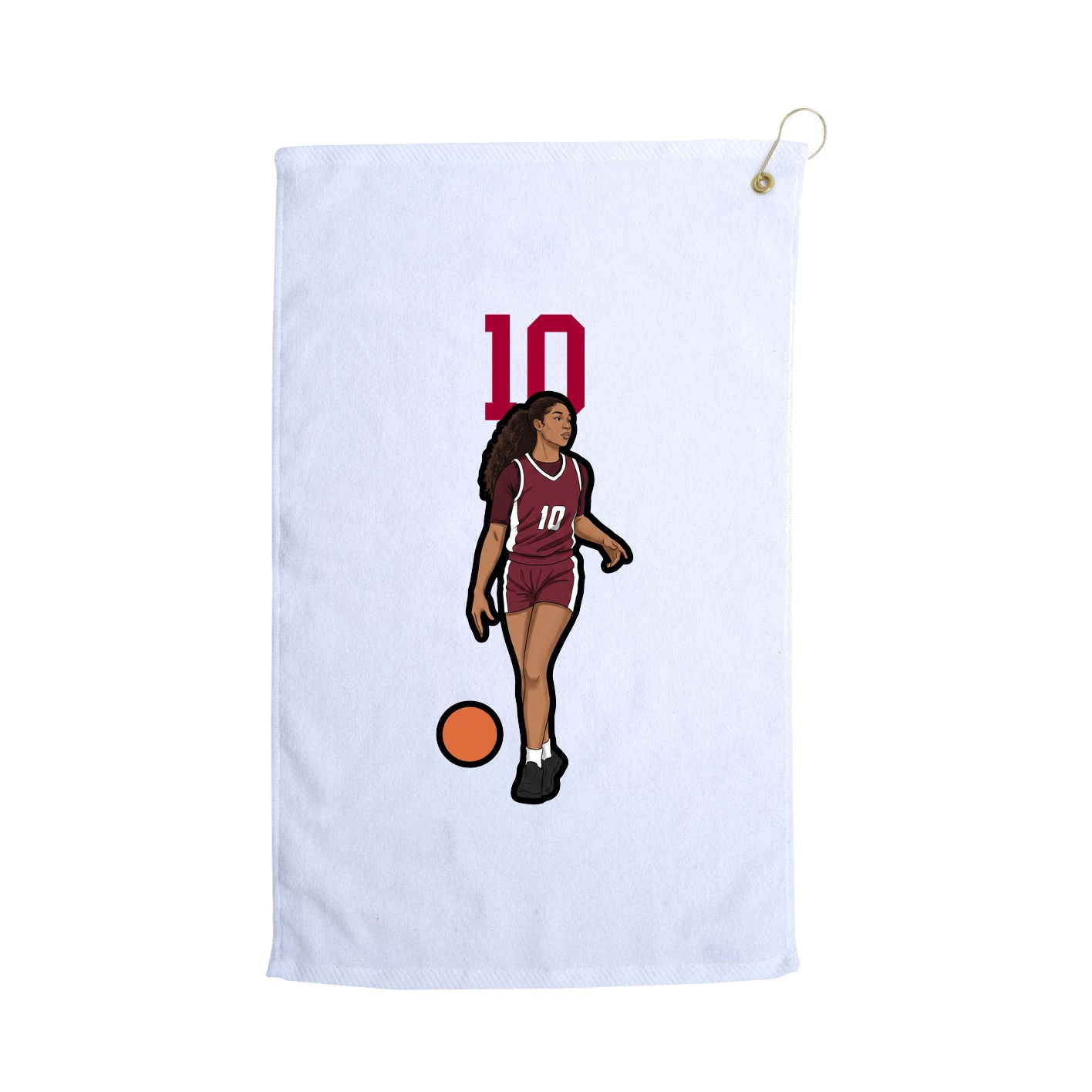 Golf Towel — Number Top in White