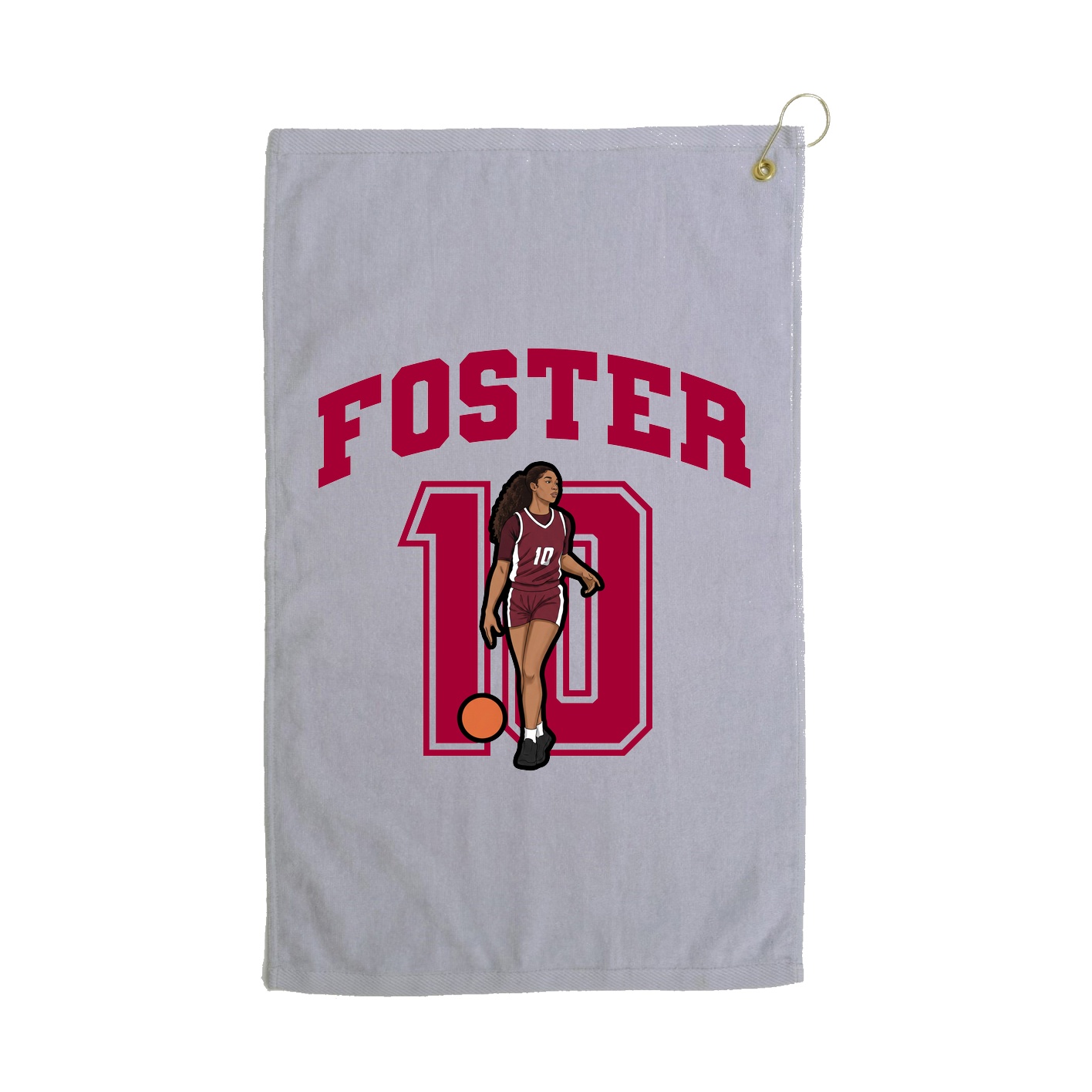Golf Towel — Number in Grey