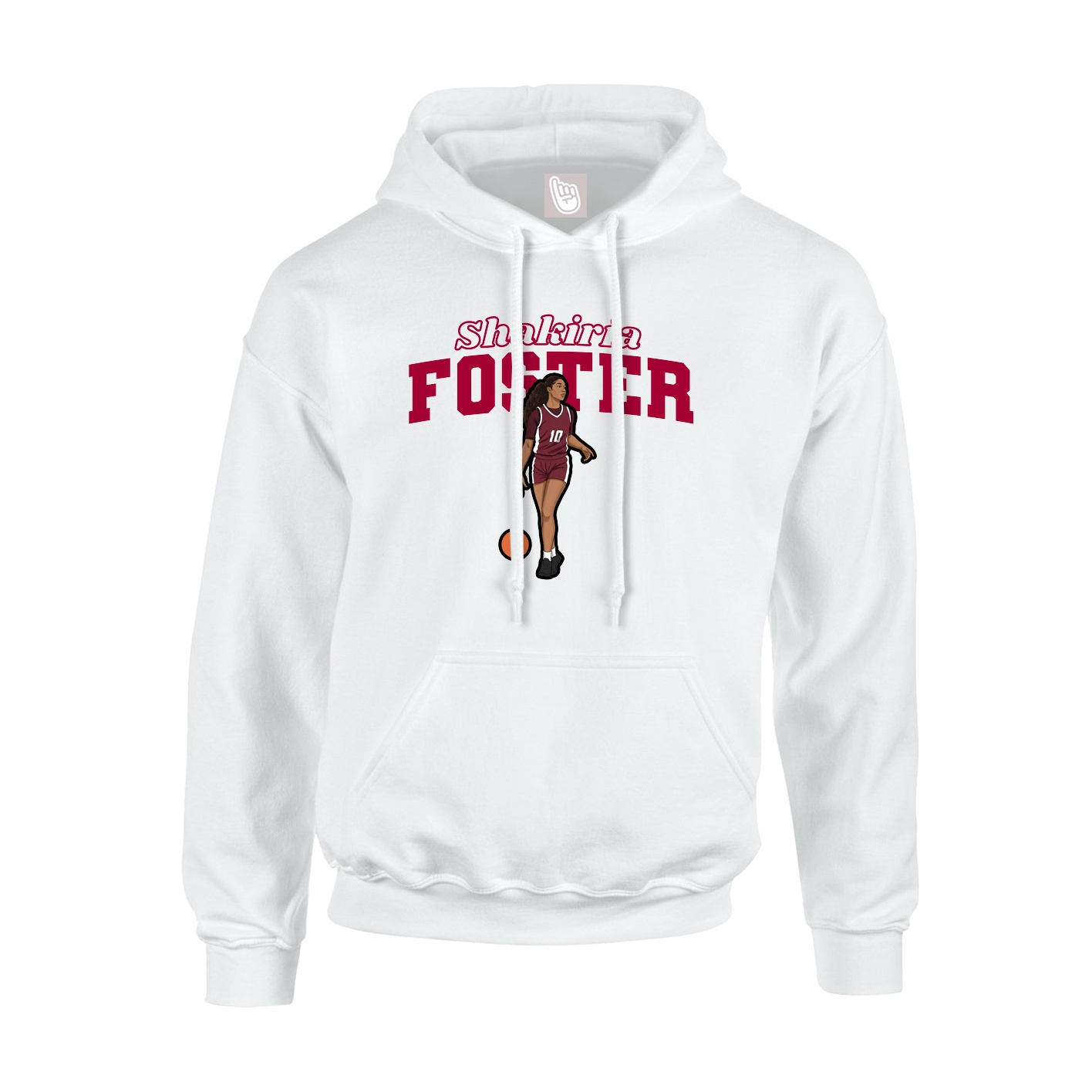 Youth Hoodie — Name Arch in White