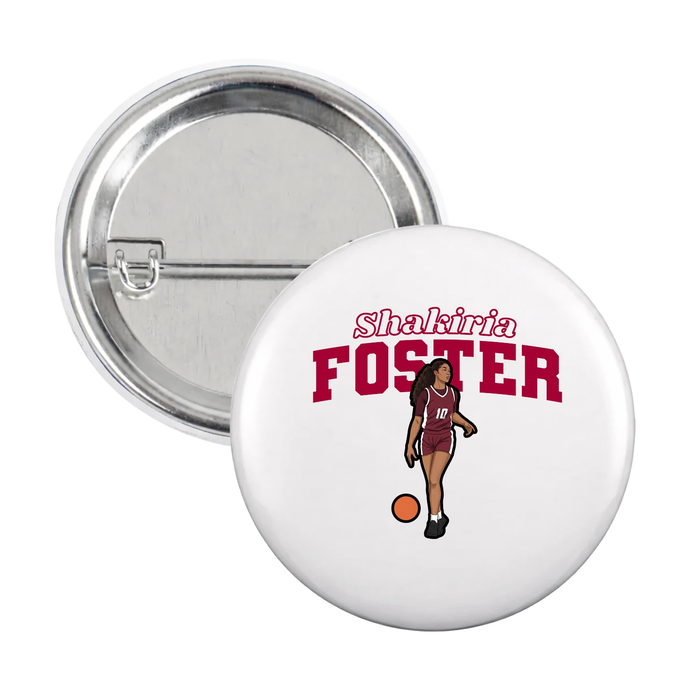 Game Day Button — Name Arch in White
