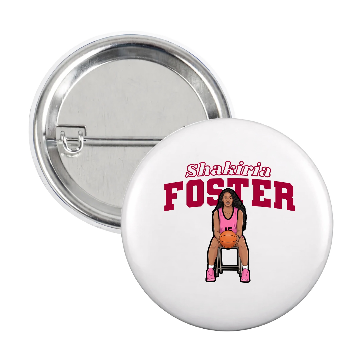 Game Day Button — Name Arch in White