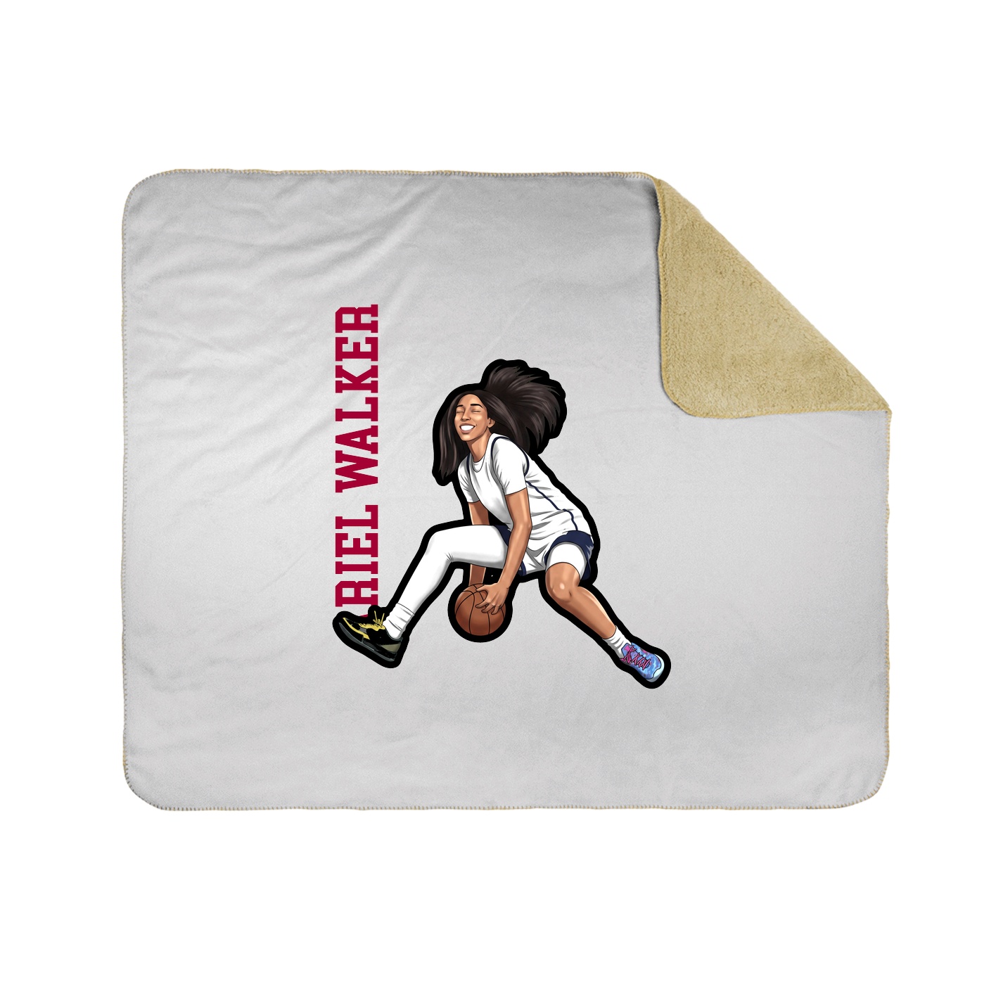 Throw Blanket — Name Vertical in White