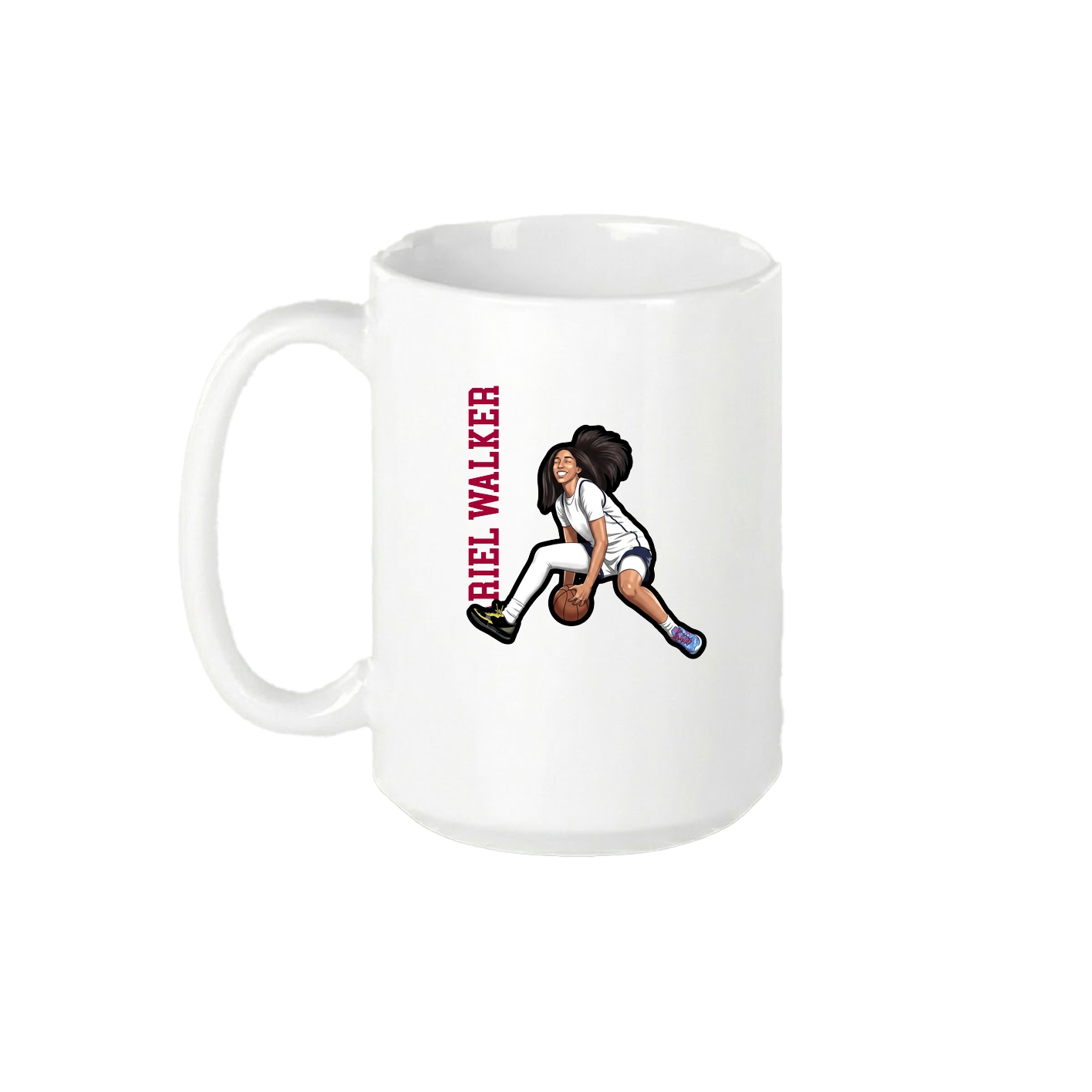 15oz Coffee Mug — Name Vertical in White