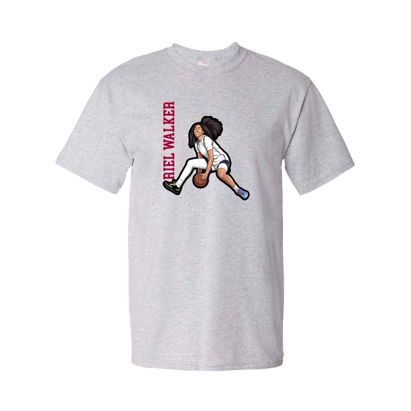 Youth Tee — Name Vertical in Grey