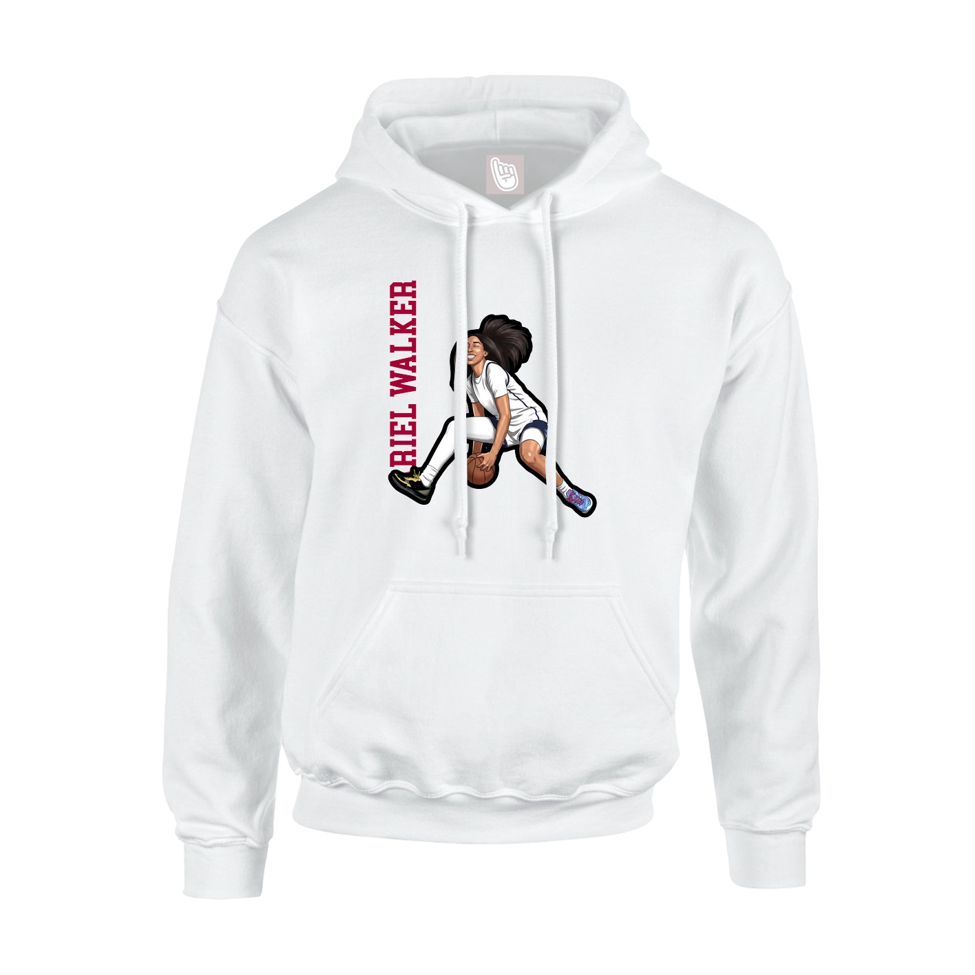 Hoodie — Name Vertical in White