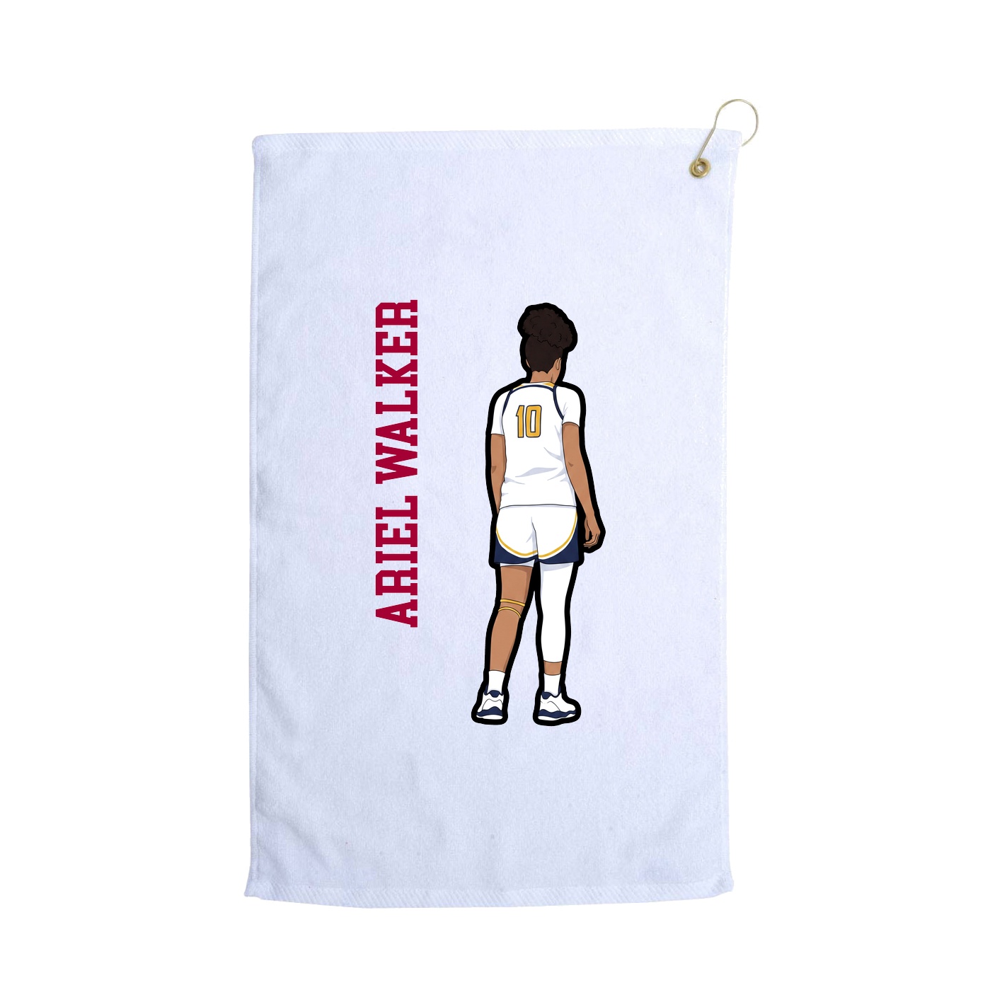 Golf Towel — Name Vertical in White