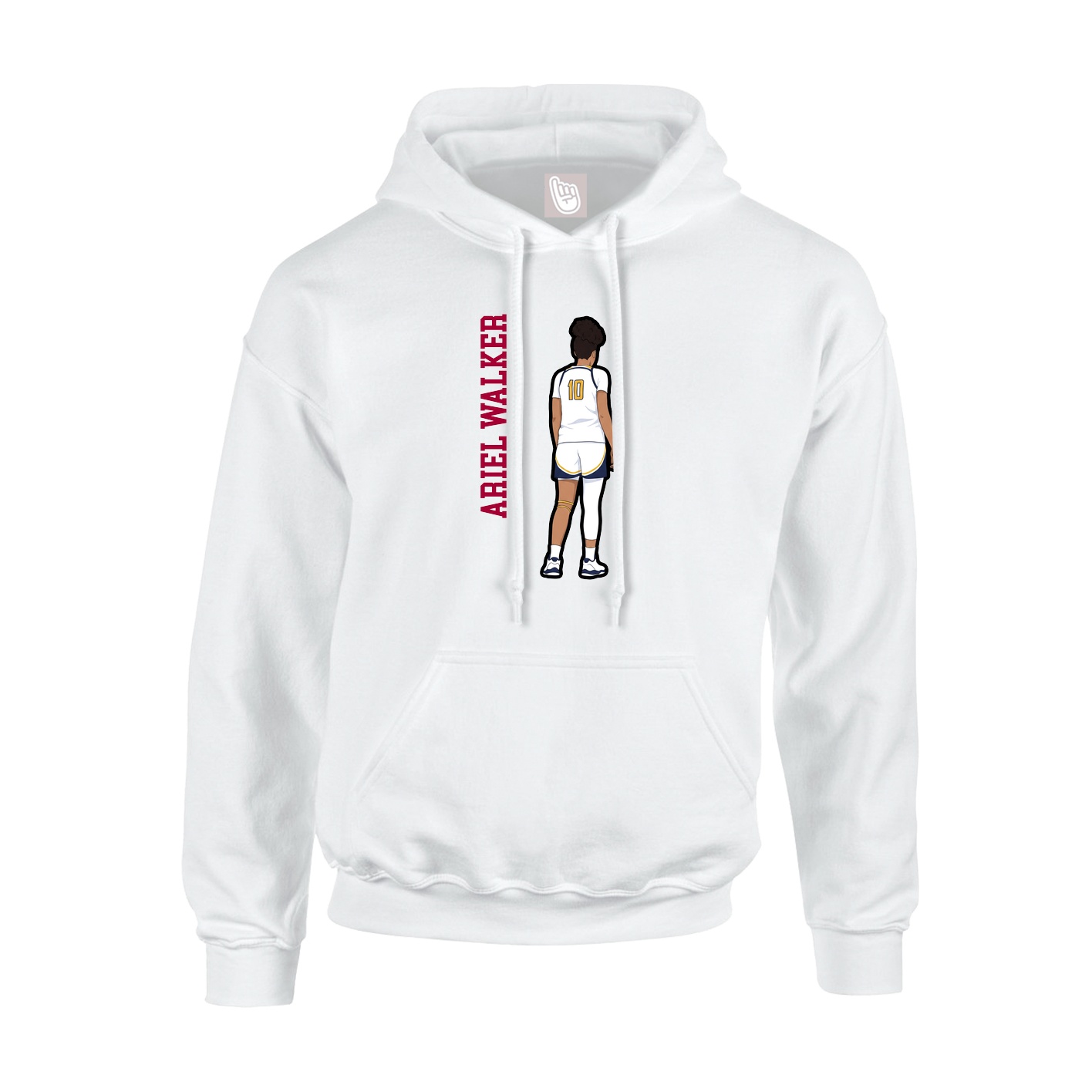 Youth Hoodie — Name Vertical in White