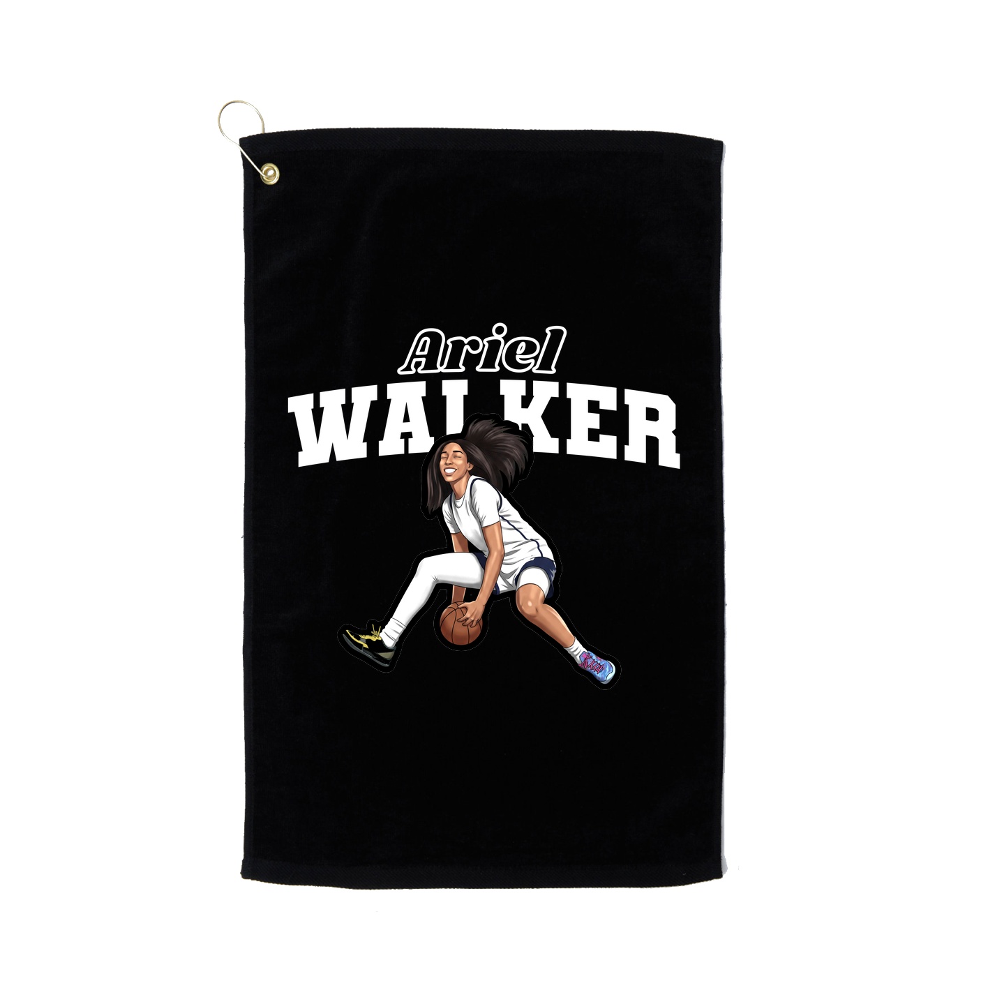 Golf Towel — Name Arch in Black