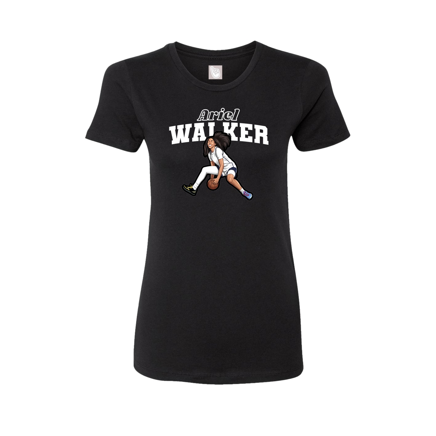 Fitted Women's Tee — Name Arch in Black