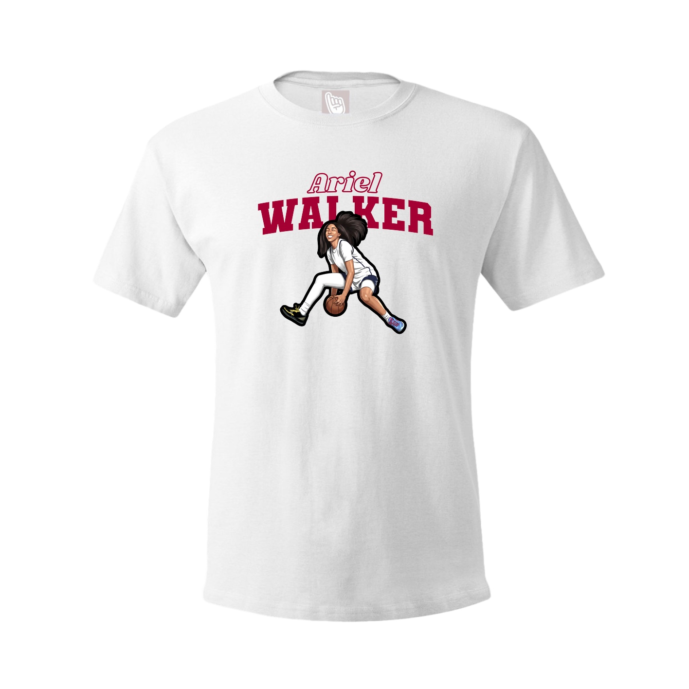 Youth Tee — Name Arch in White