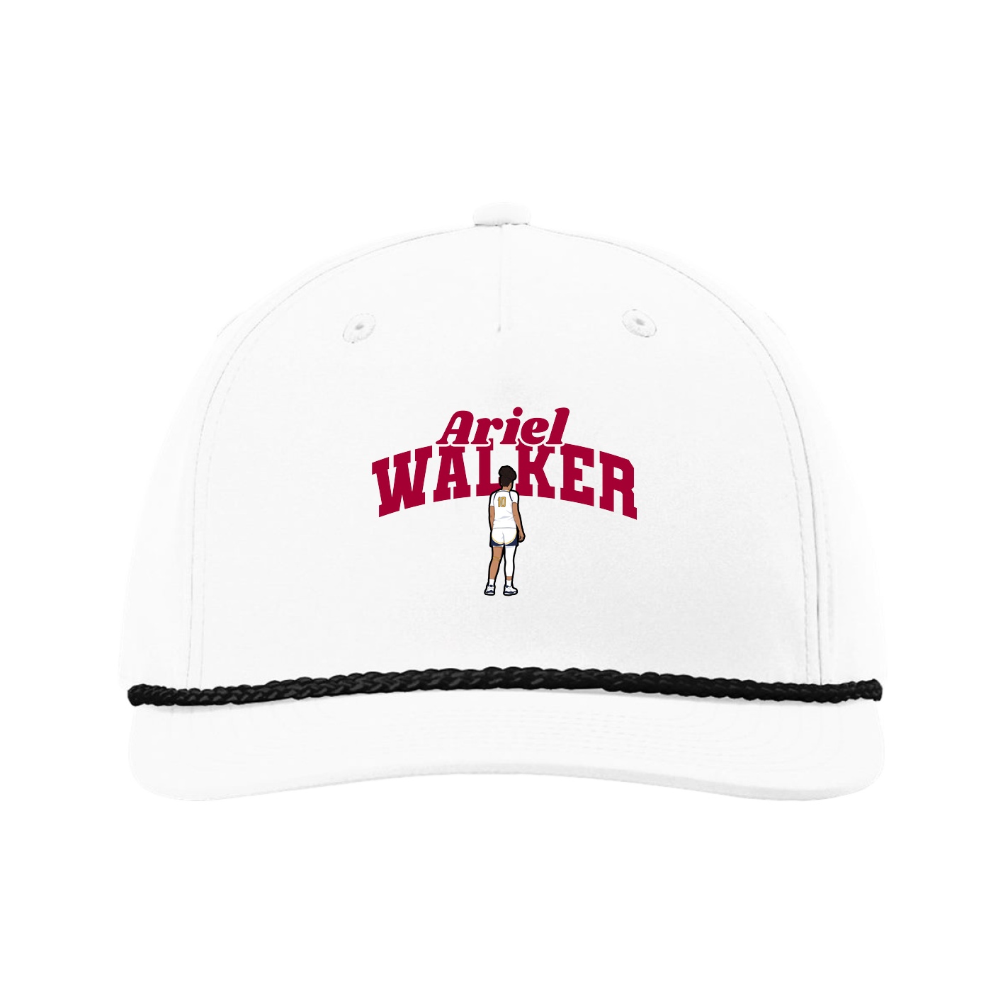 Five-Panel Classic Rope Cap — Signature Arch in White
