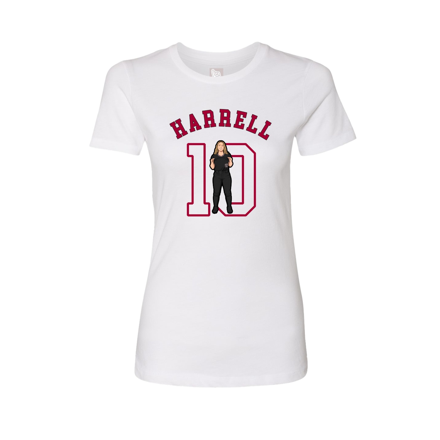 Fitted Women's Tee — Shirsey Arch in White