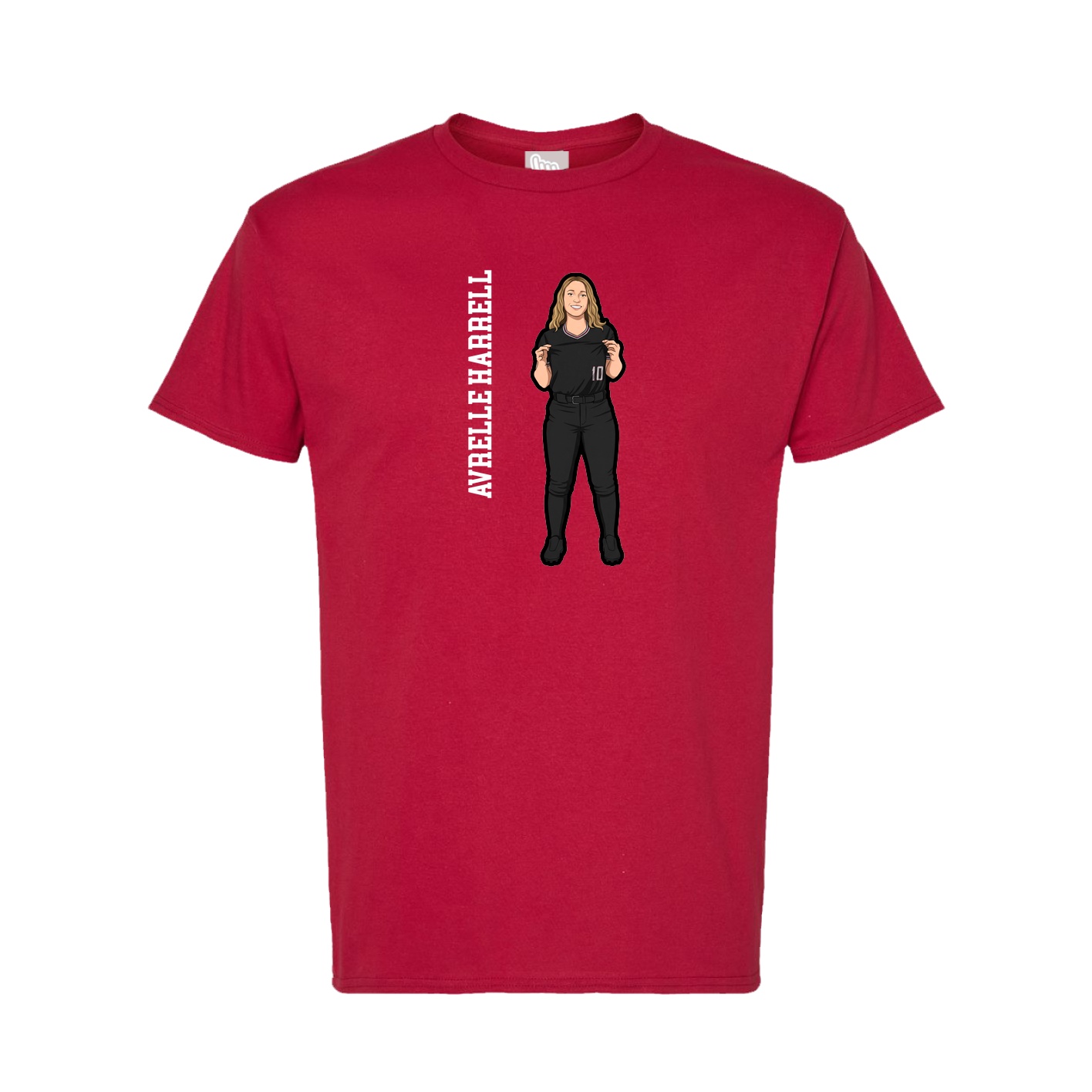 Tee — Name Vertical in Crimson
