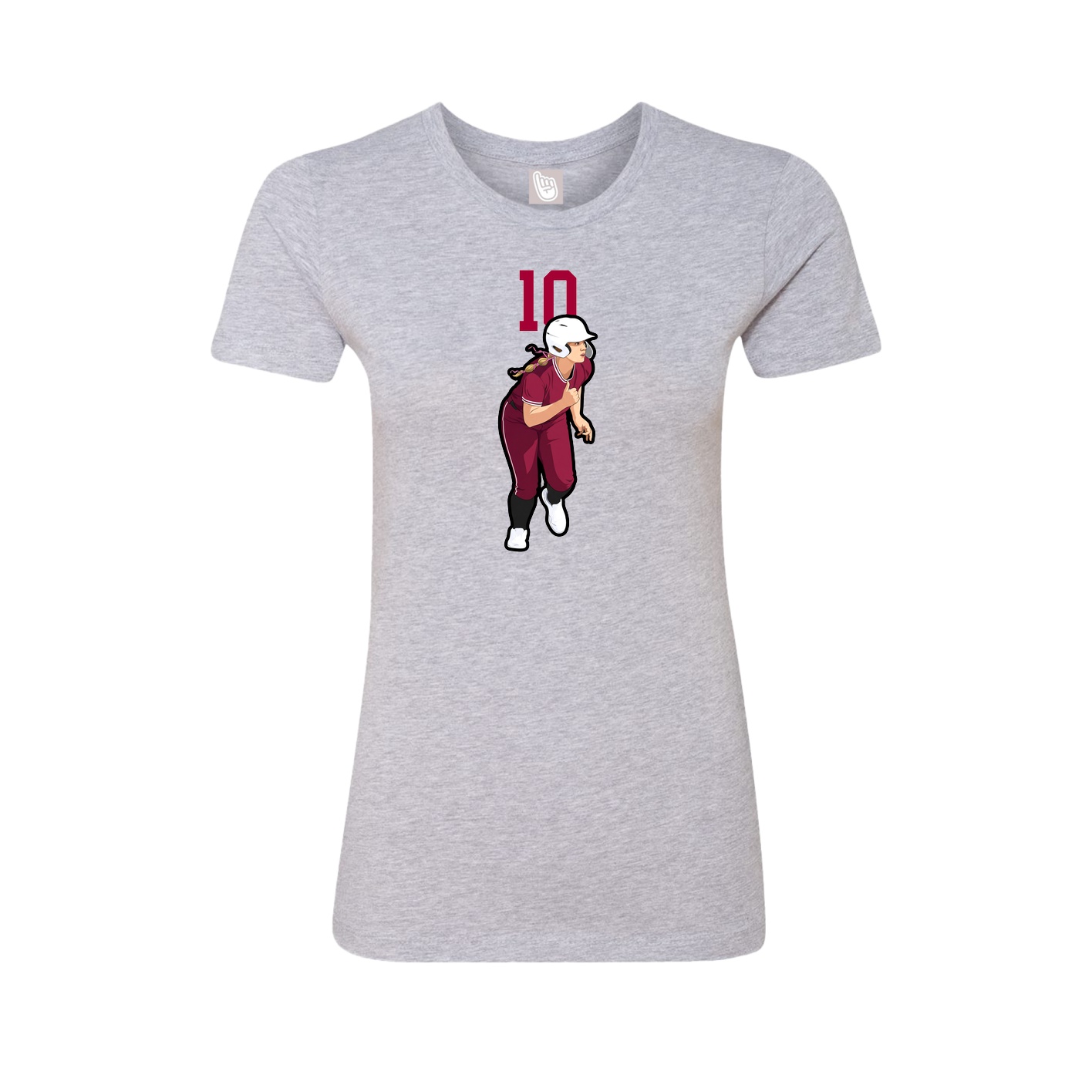 Fitted Women's Tee — Number Top in Grey