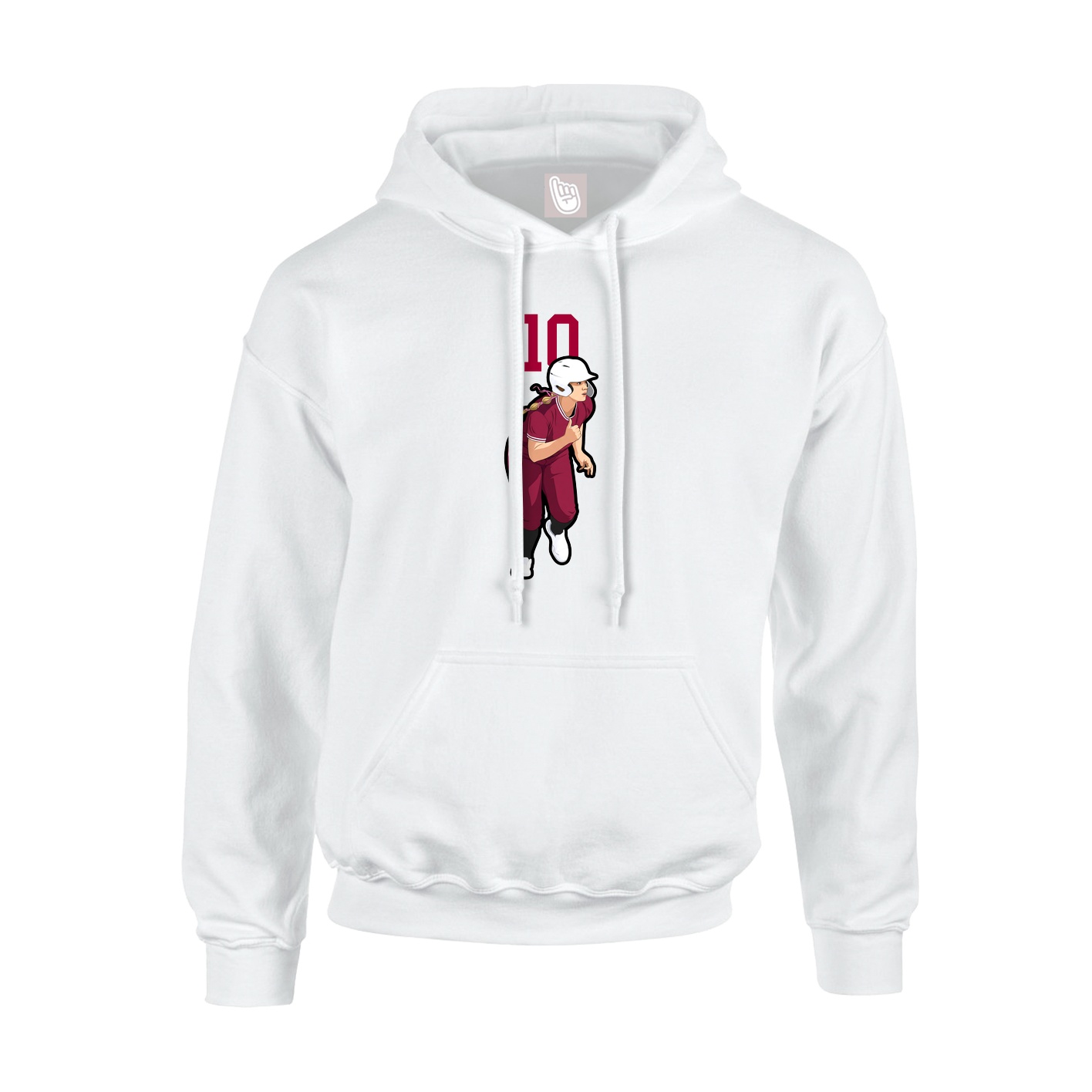 Youth Hoodie — Number Top in White