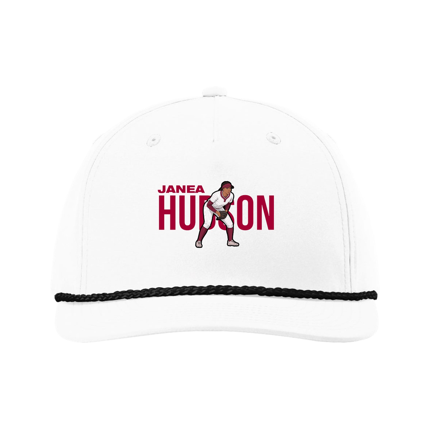 Five-Panel Classic Rope Cap — Player Name in White