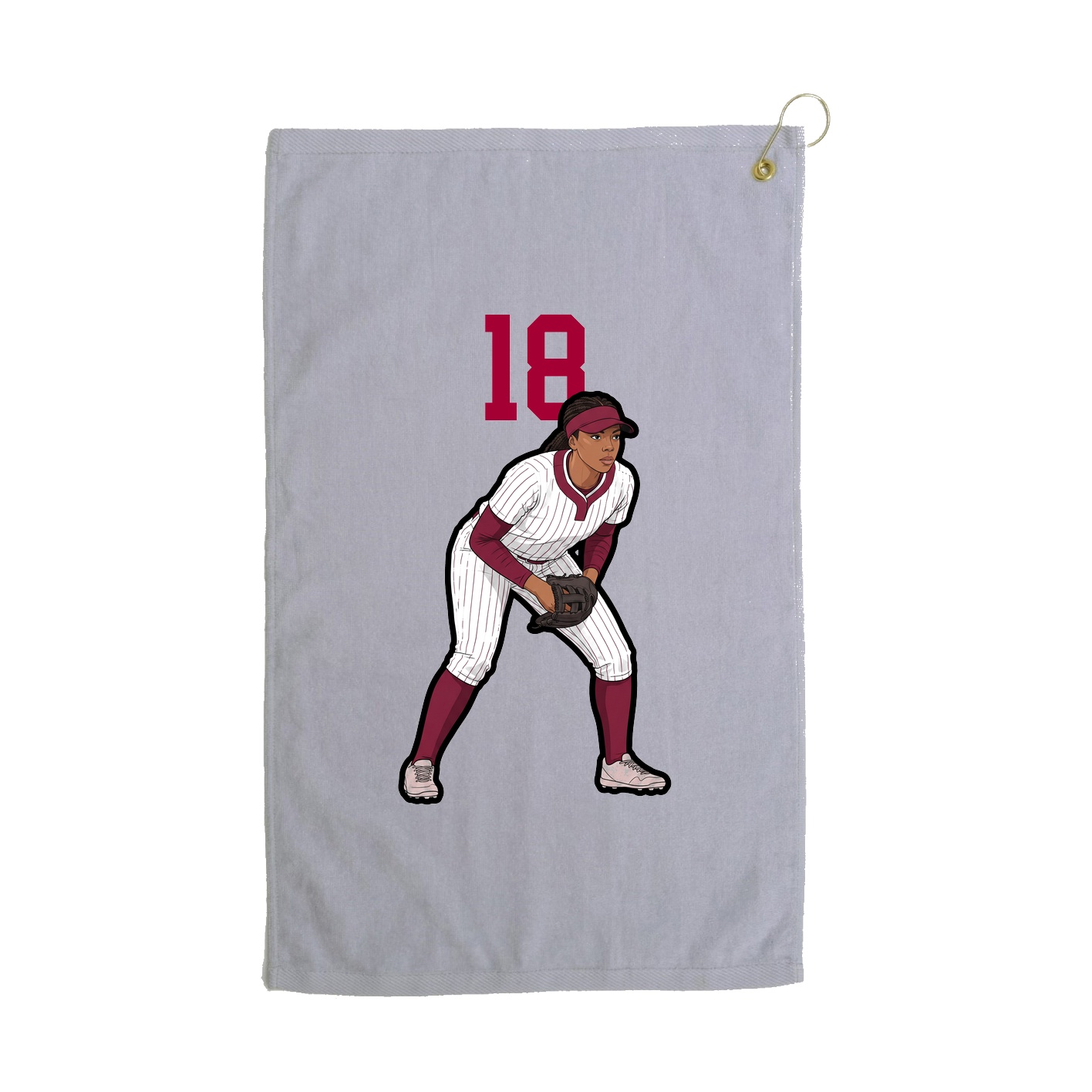 Golf Towel — Number Top in Grey