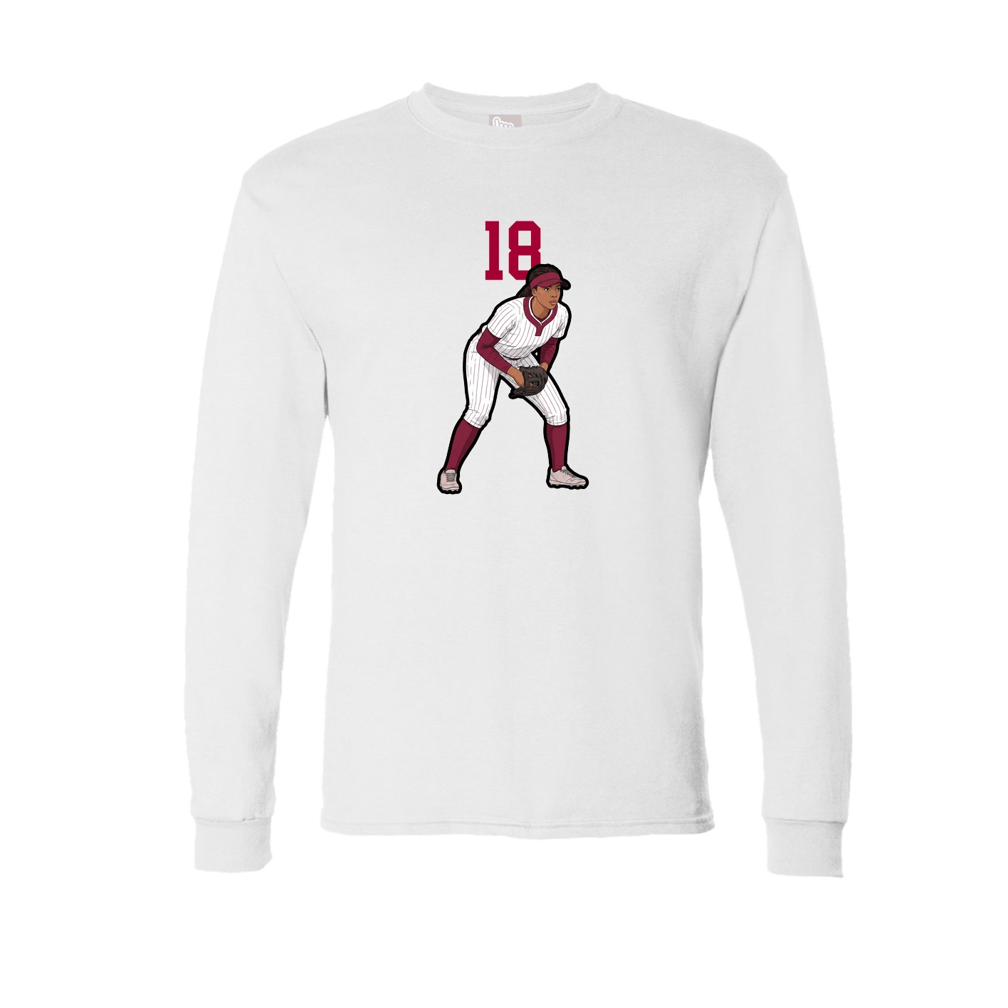 Long Sleeve Tee — Number Top in White
