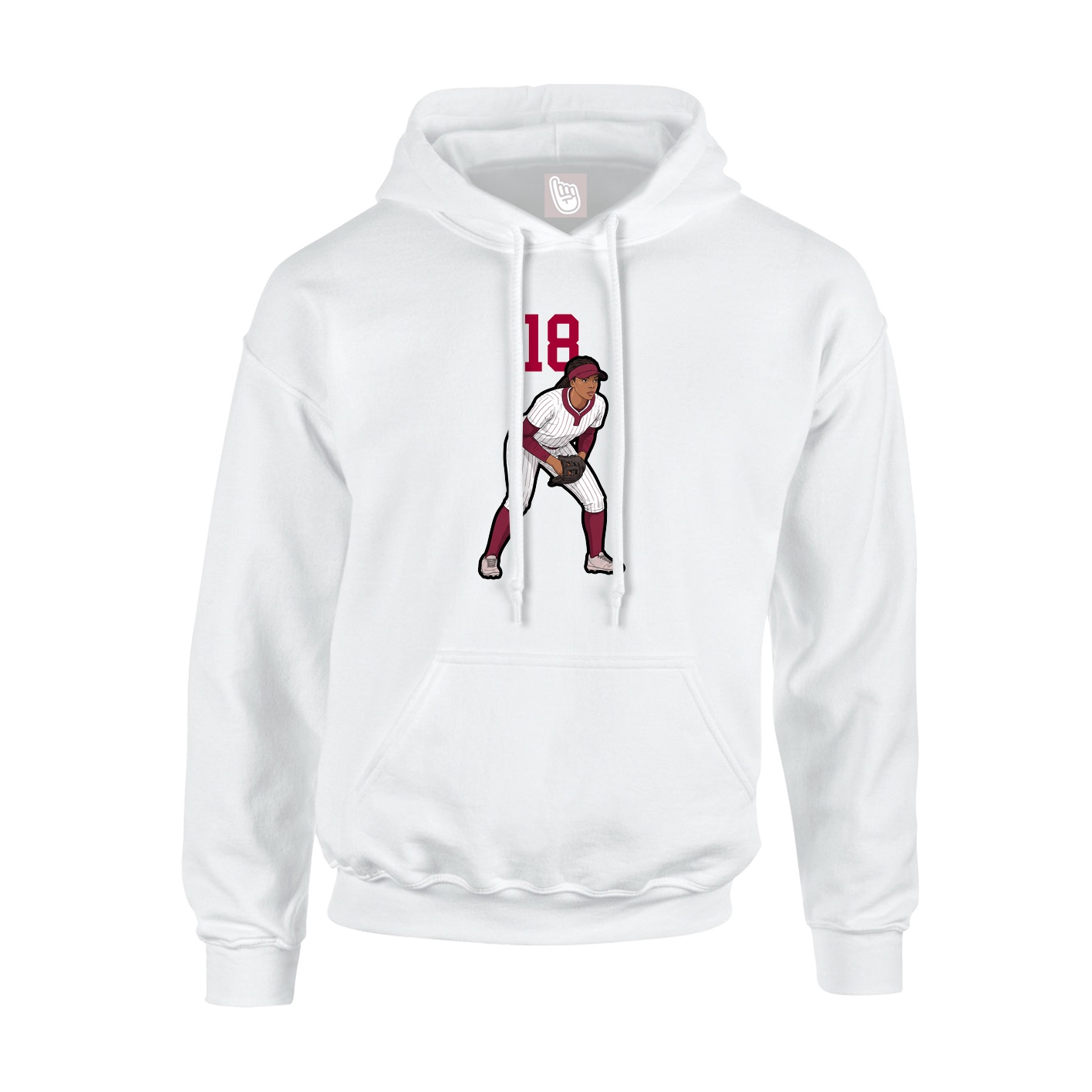 Youth Hoodie — Number Top in White