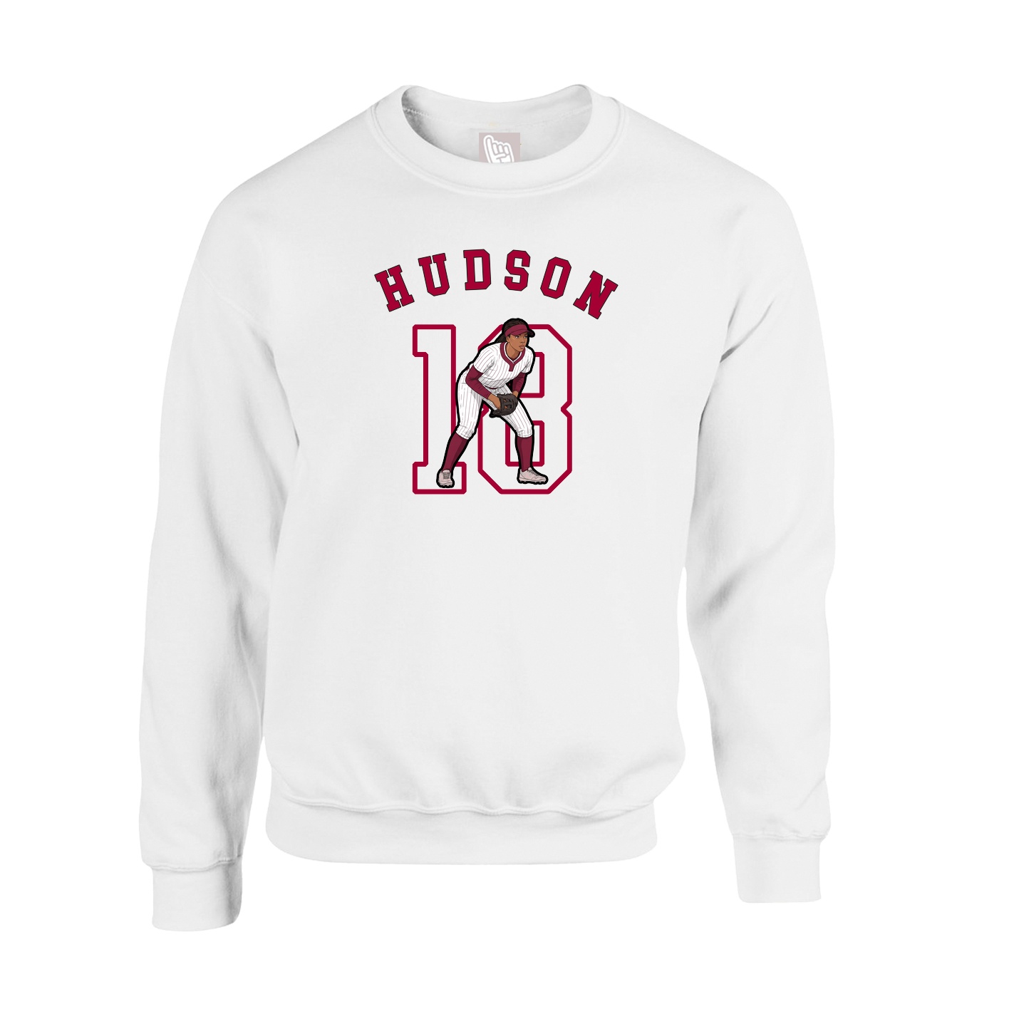 Fleece Crew — Shirsey Arch in White