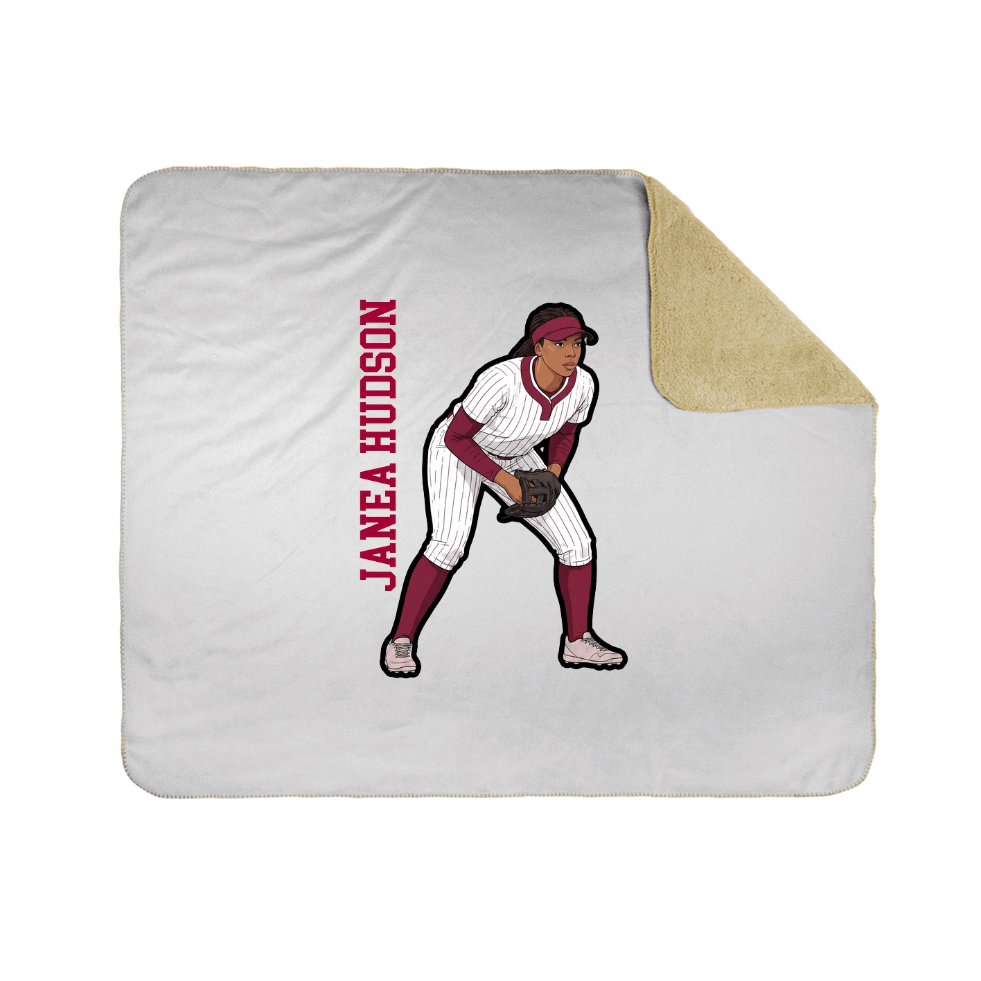 Throw Blanket — Name Vertical in White