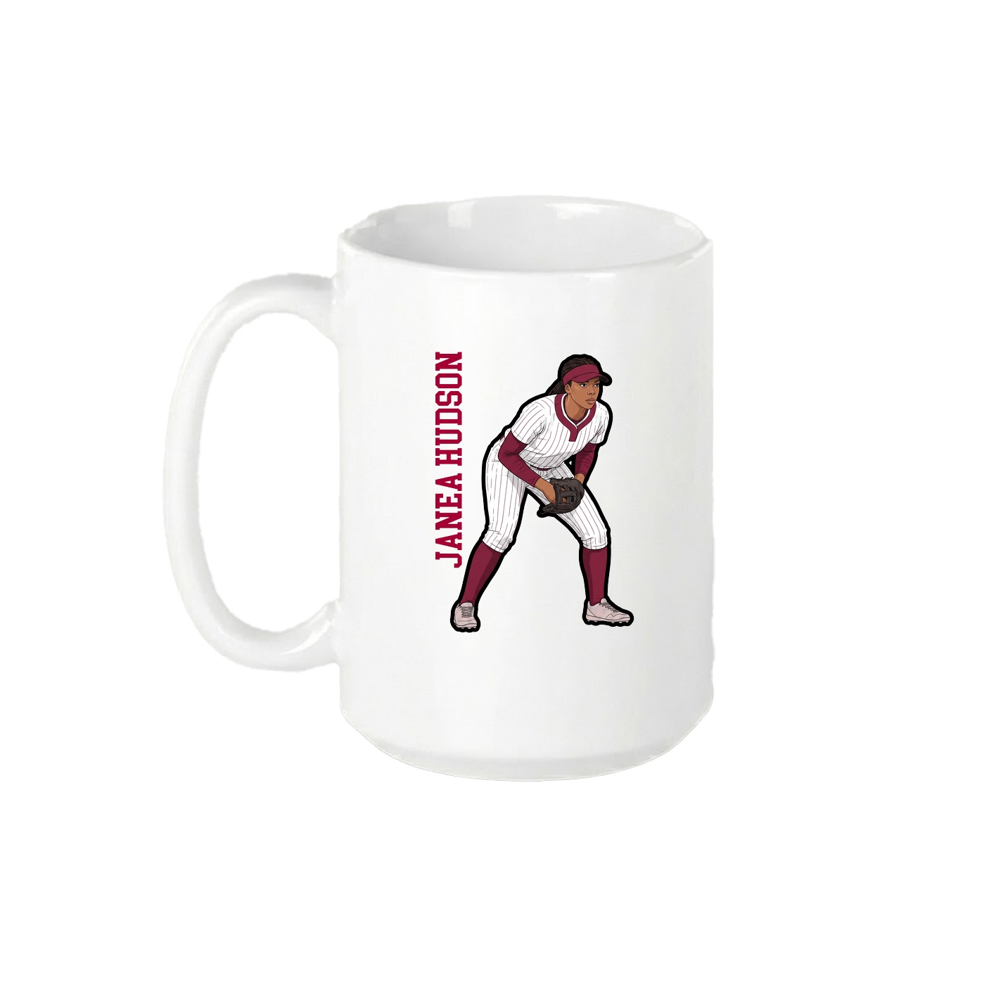 15oz Coffee Mug — Name Vertical in White