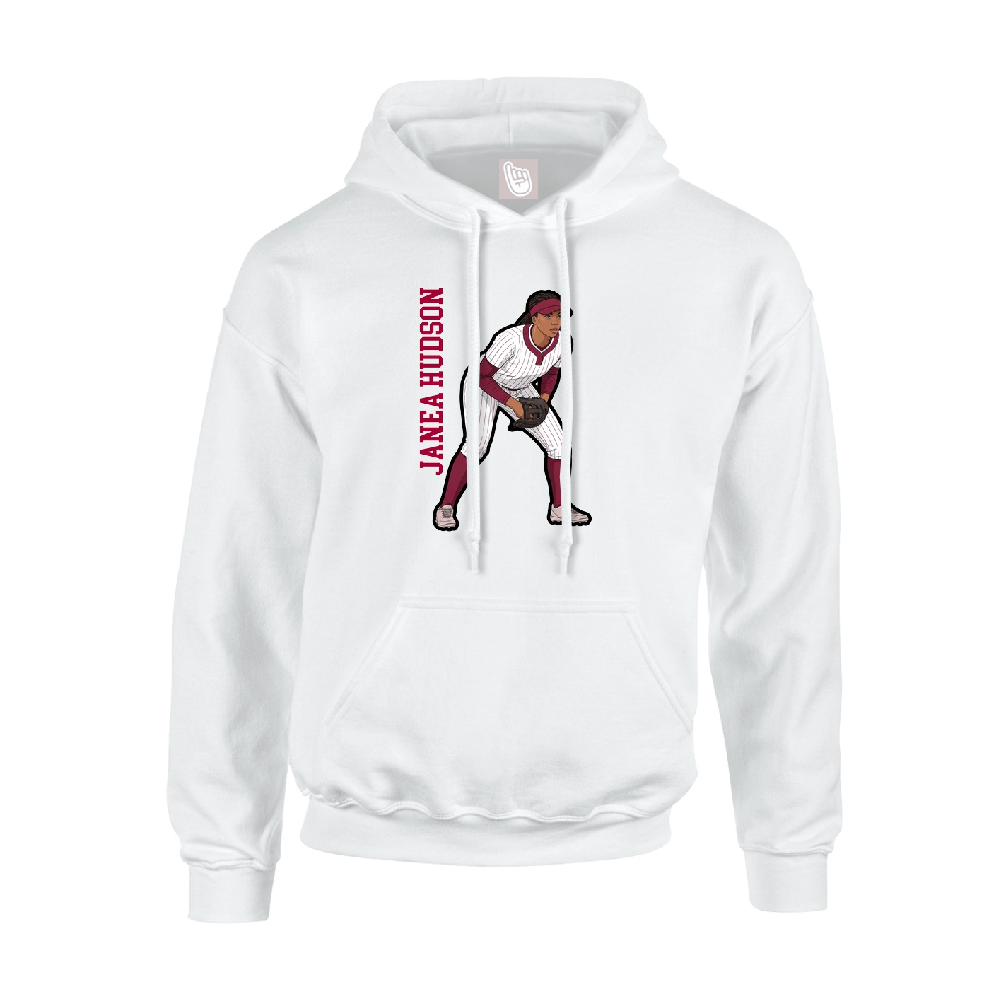Youth Hoodie — Name Vertical in White