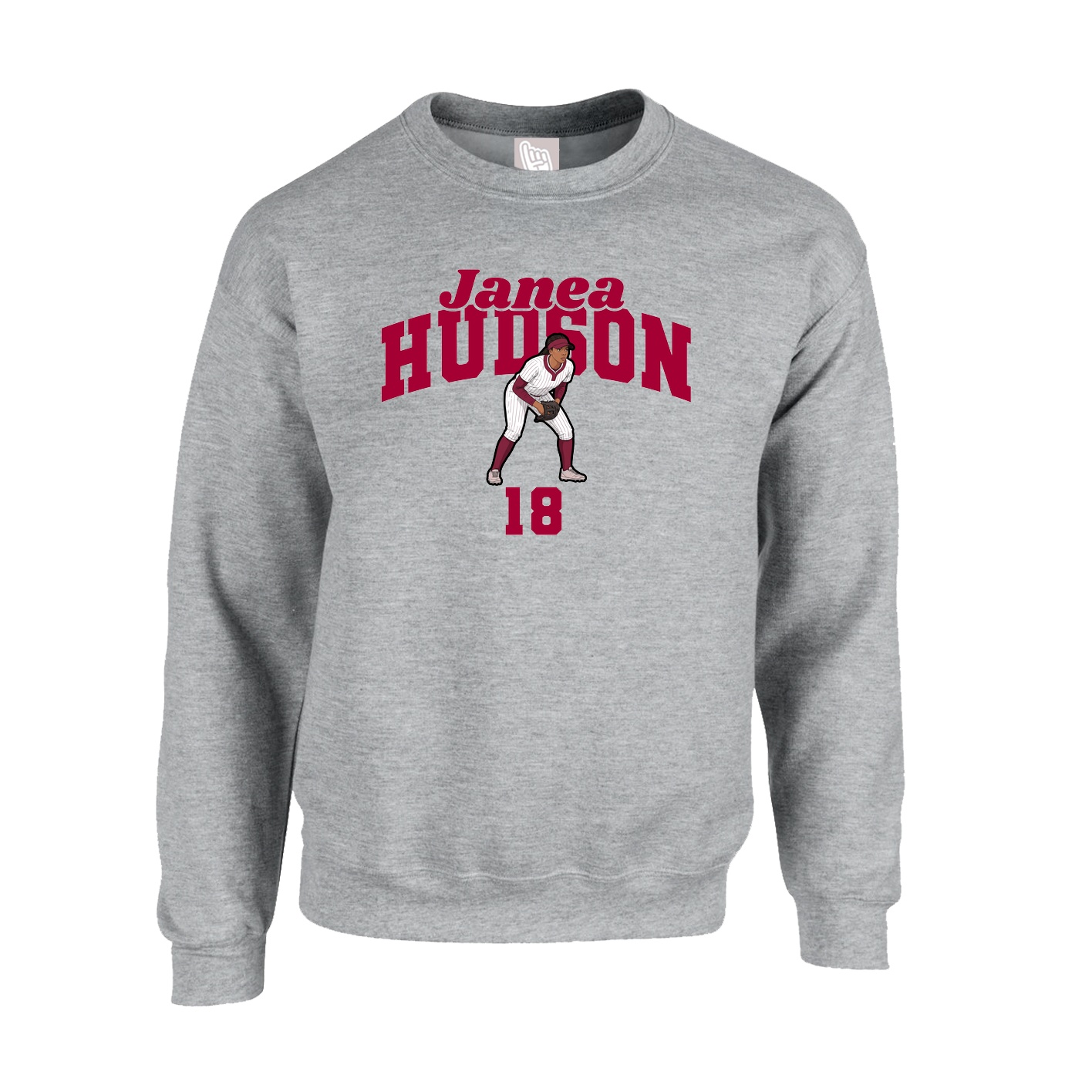 Fleece Crew — Signature Arch in Grey