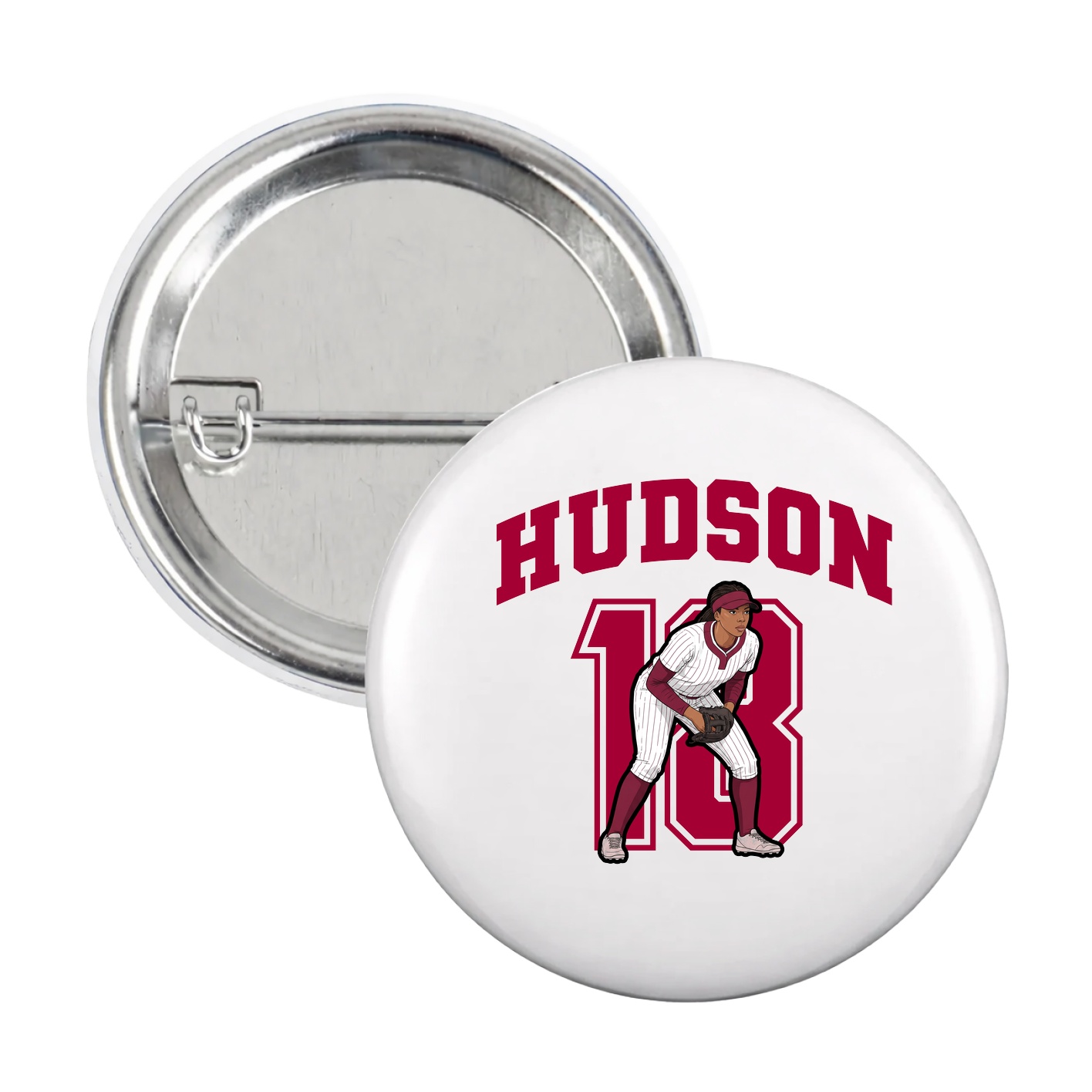 Game Day Button — Number in White