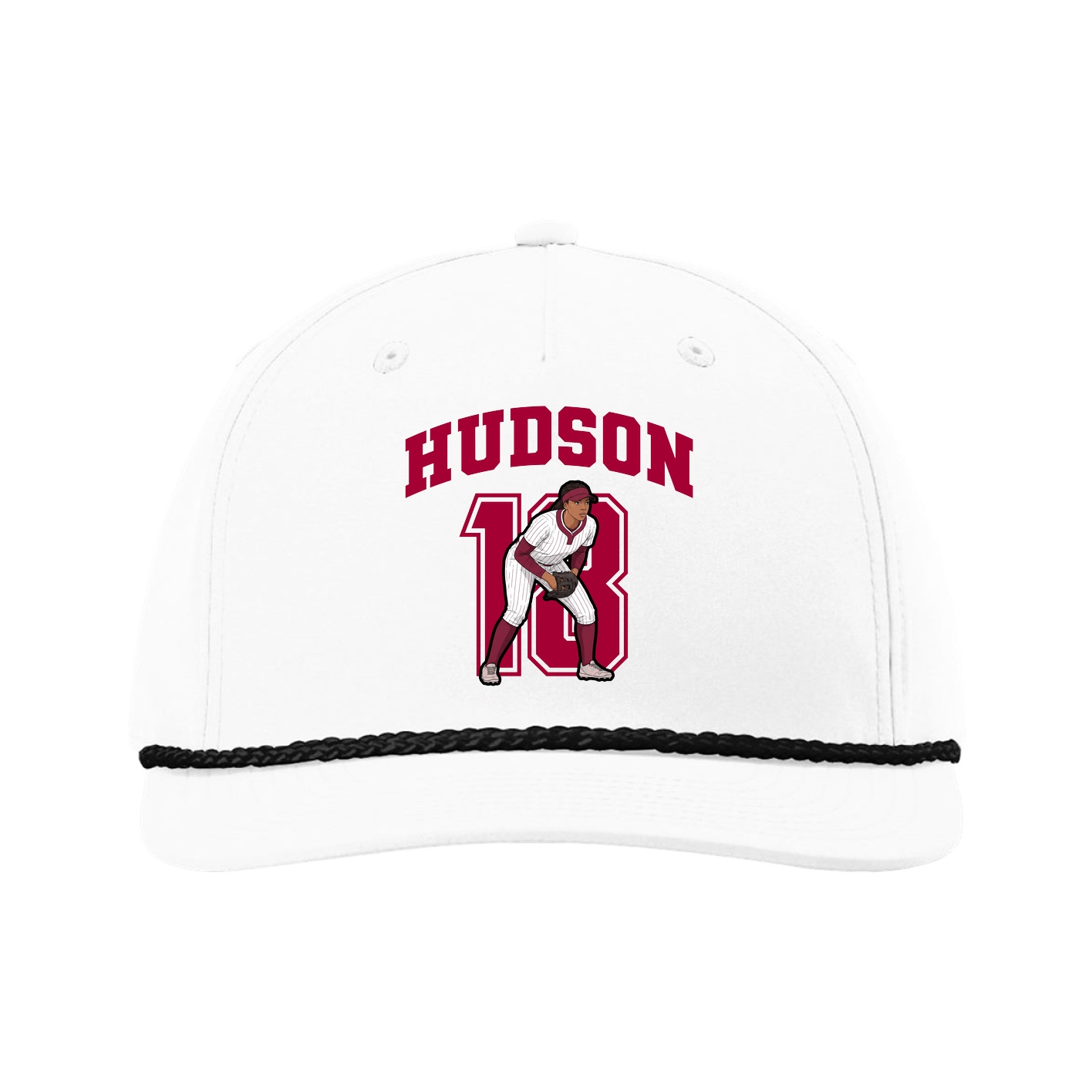 Five-Panel Classic Rope Cap — Number in White