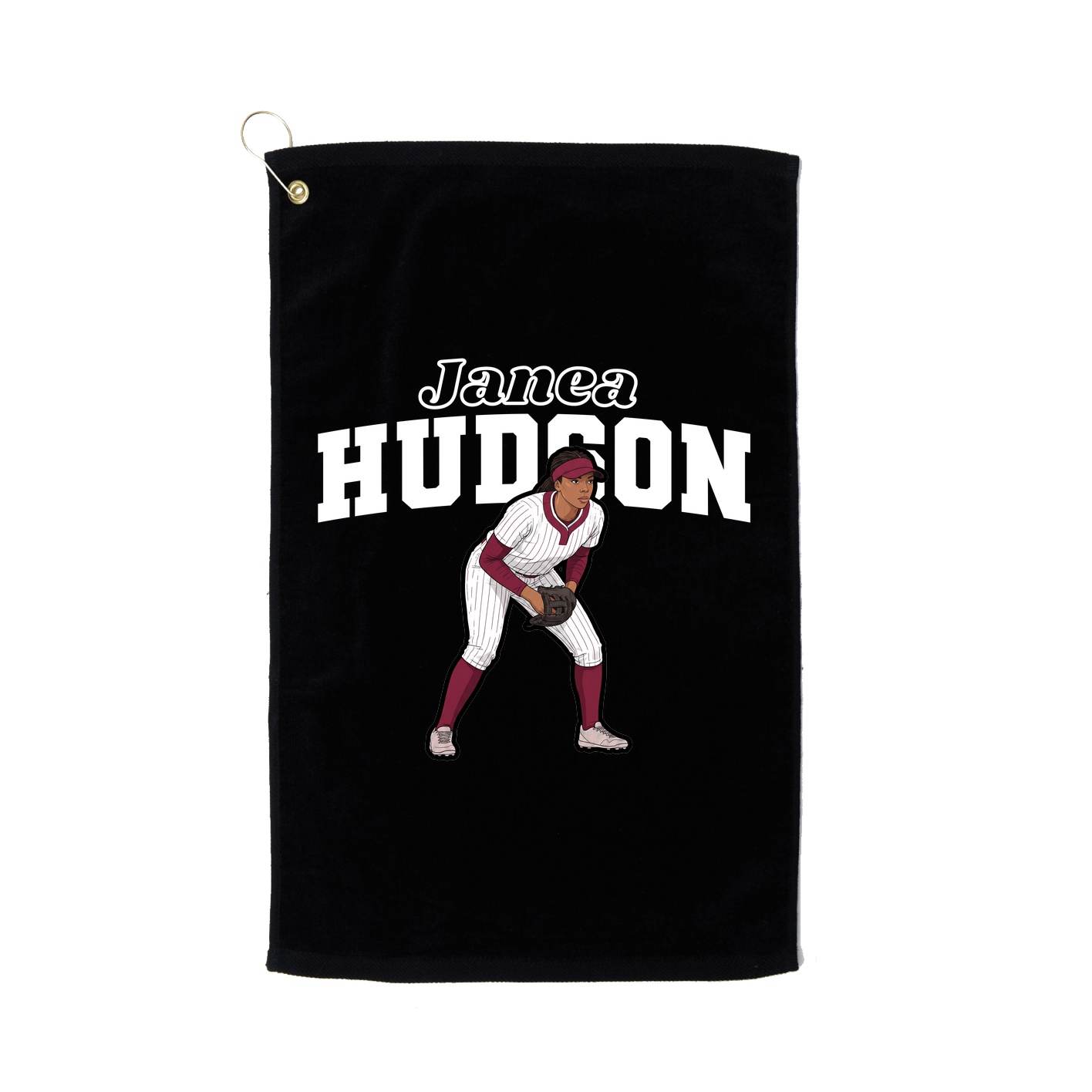 Golf Towel — Name Arch in Black