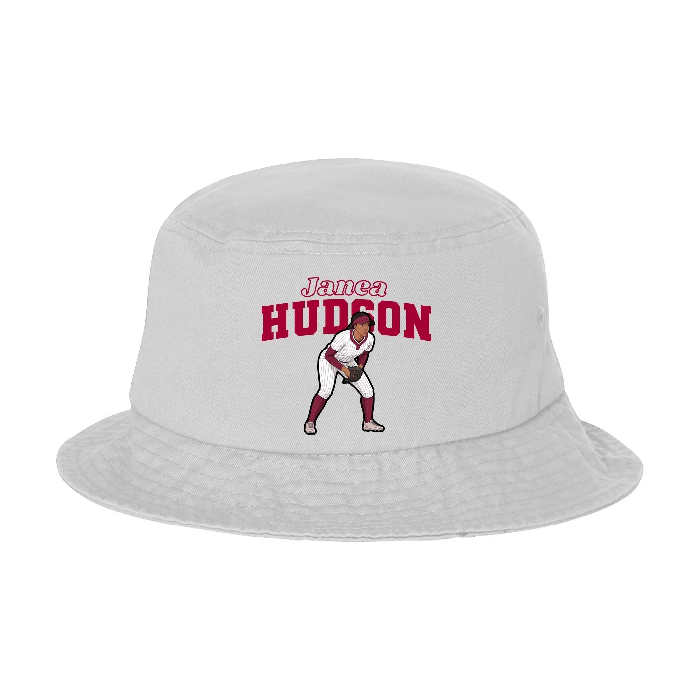 Bucket Cap — Name Arch in White