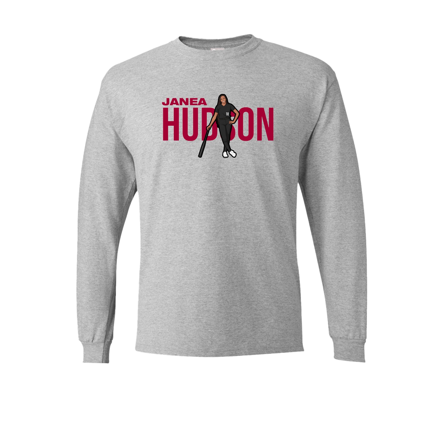 Long Sleeve Tee — Player Name in Grey