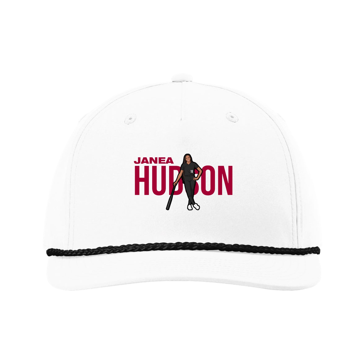Five-Panel Classic Rope Cap — Player Name in White