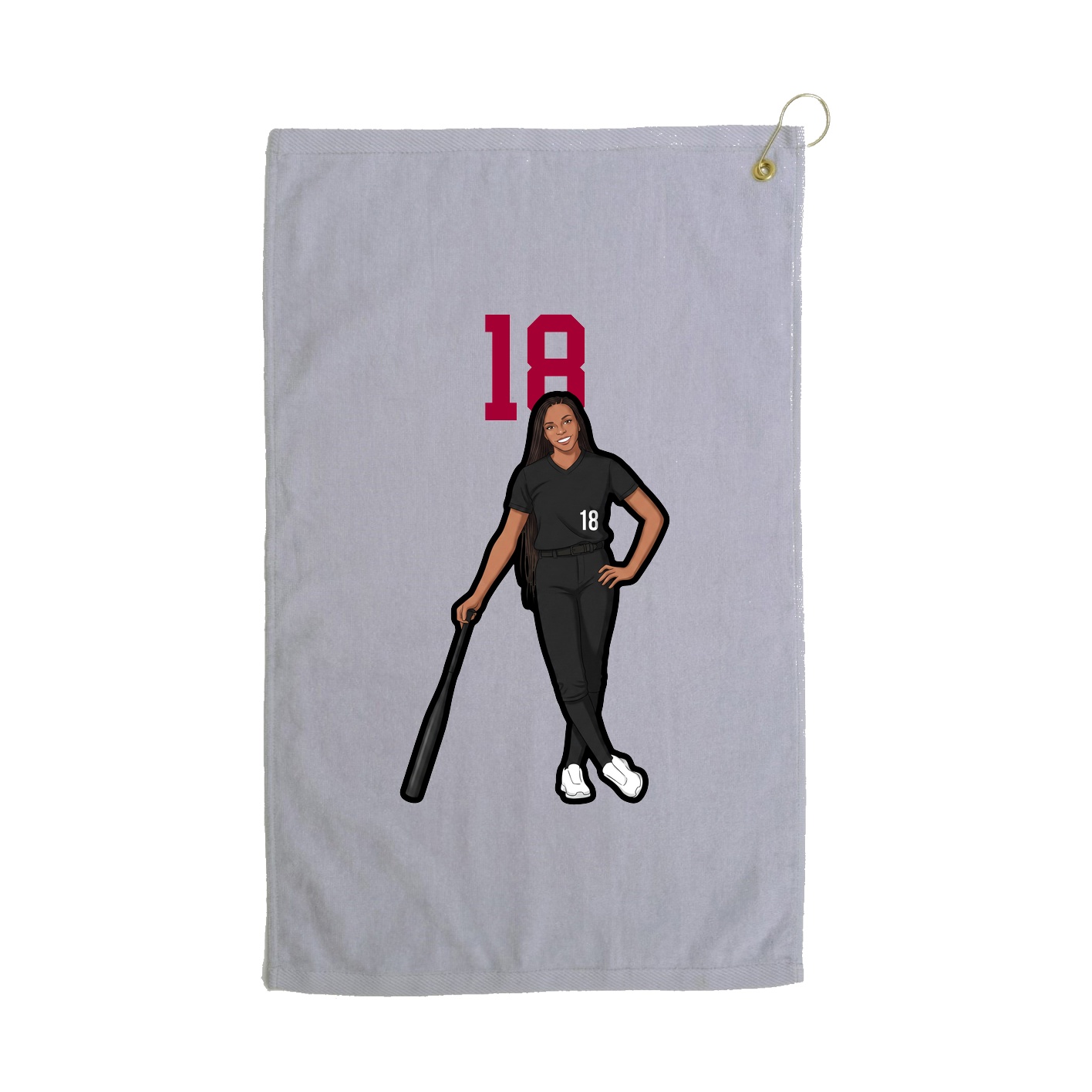 Golf Towel — Number Top in Grey