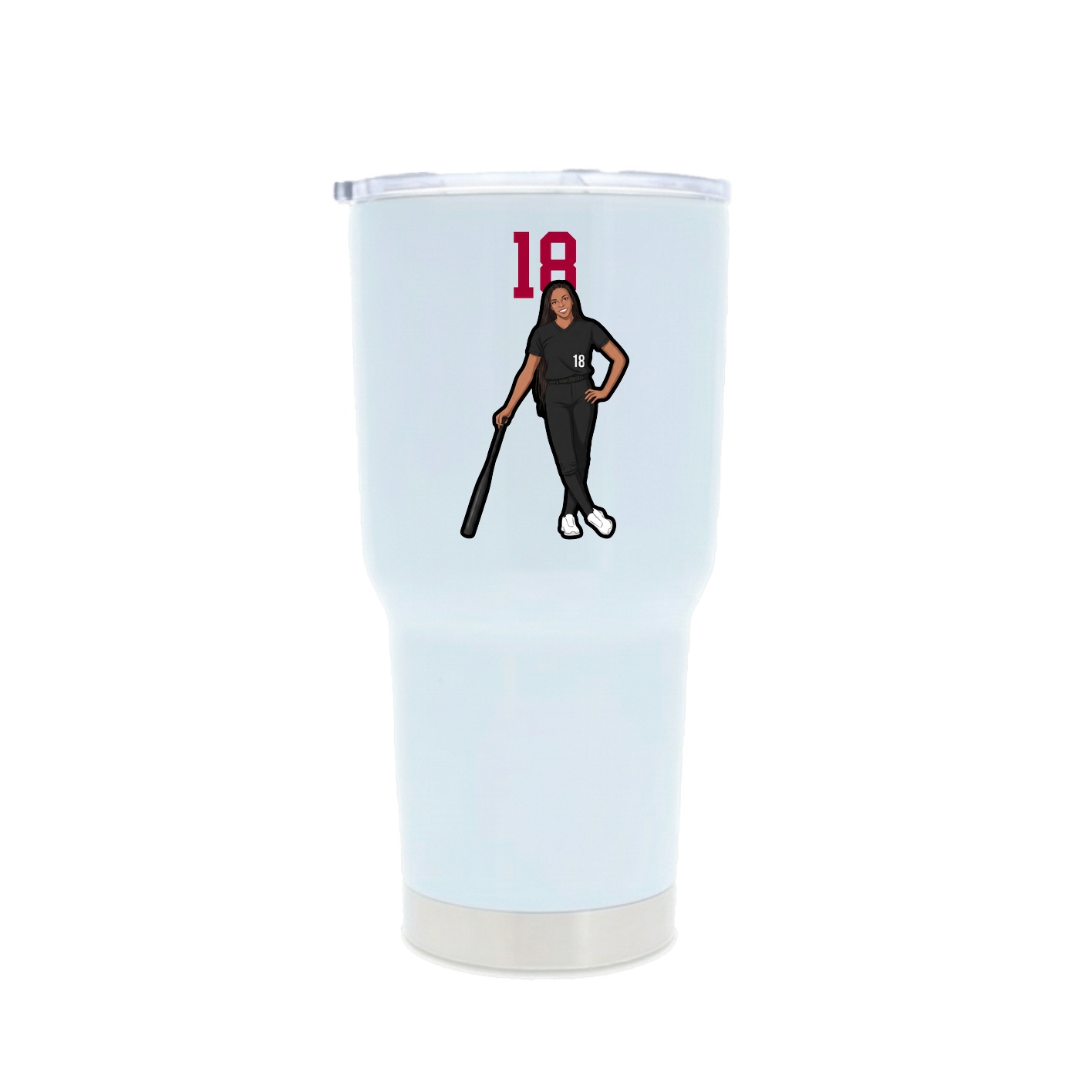 30oz Stainless Steel Tumbler — Number Top in White