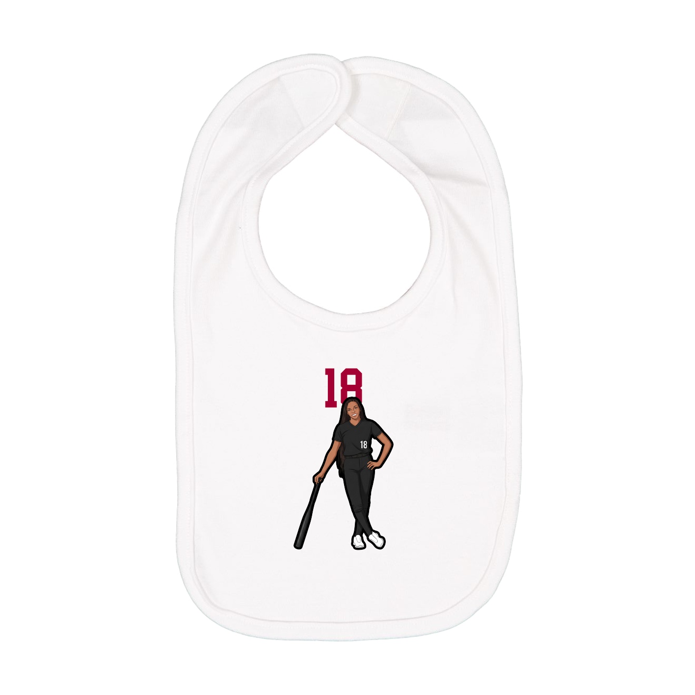 Infant Bib — Number Top in White