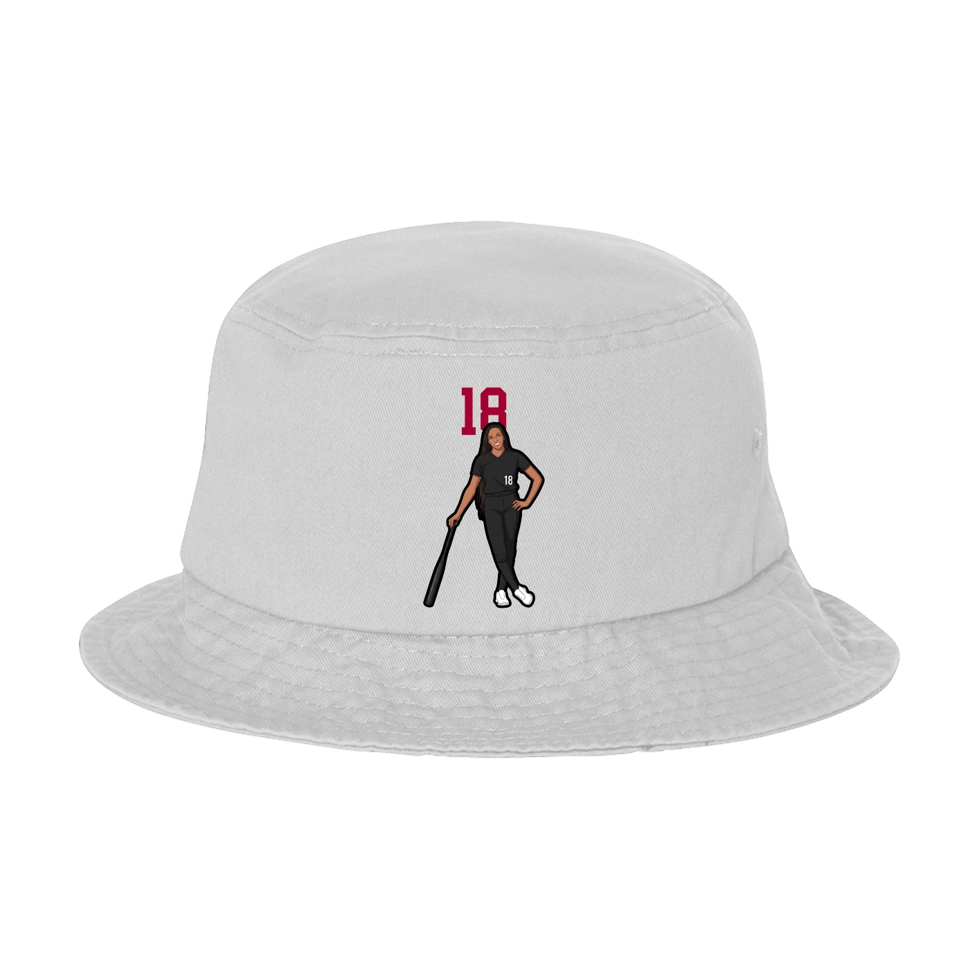 Bucket Cap — Number Top in White