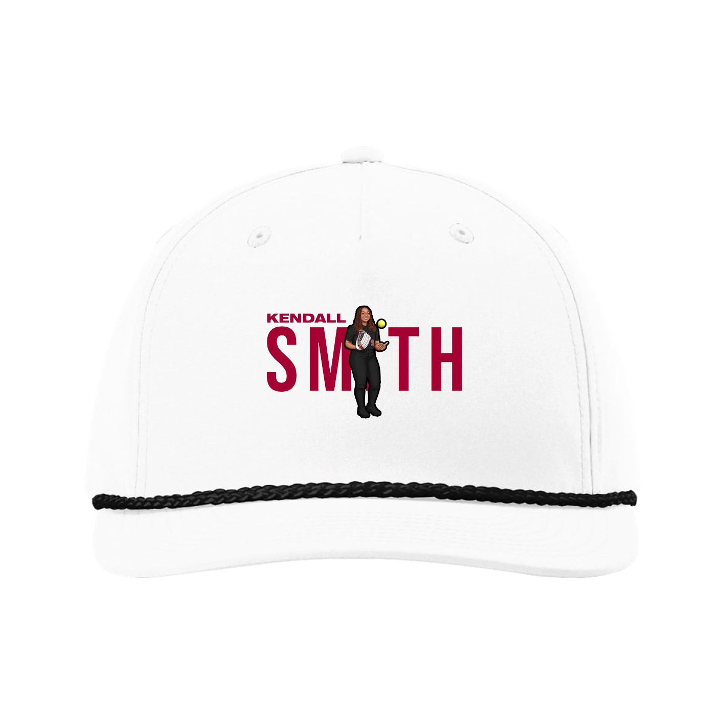 Five-Panel Classic Rope Cap — Player Name in White
