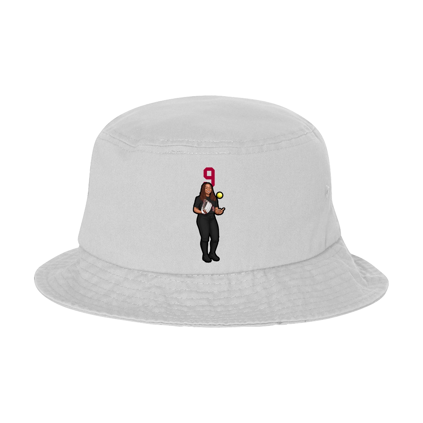 Bucket Cap — Number Top in White