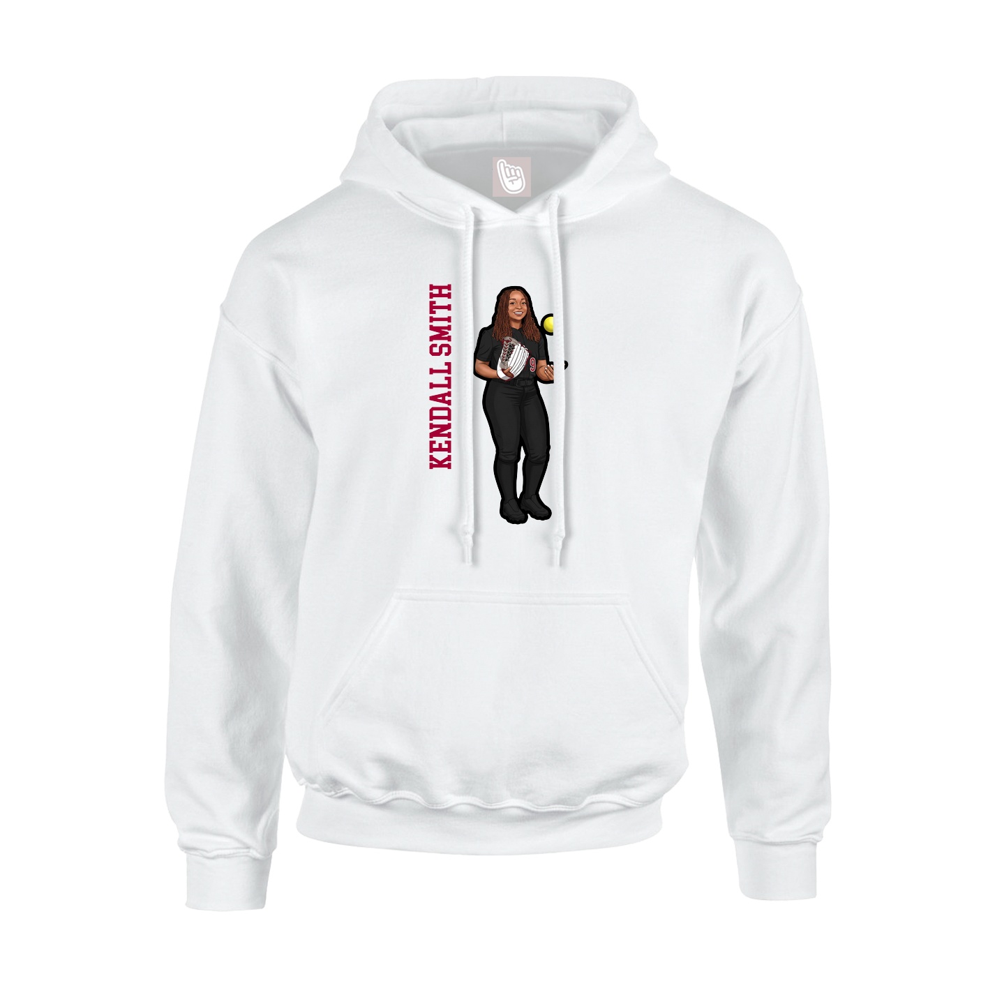 Hoodie — Name Vertical in White