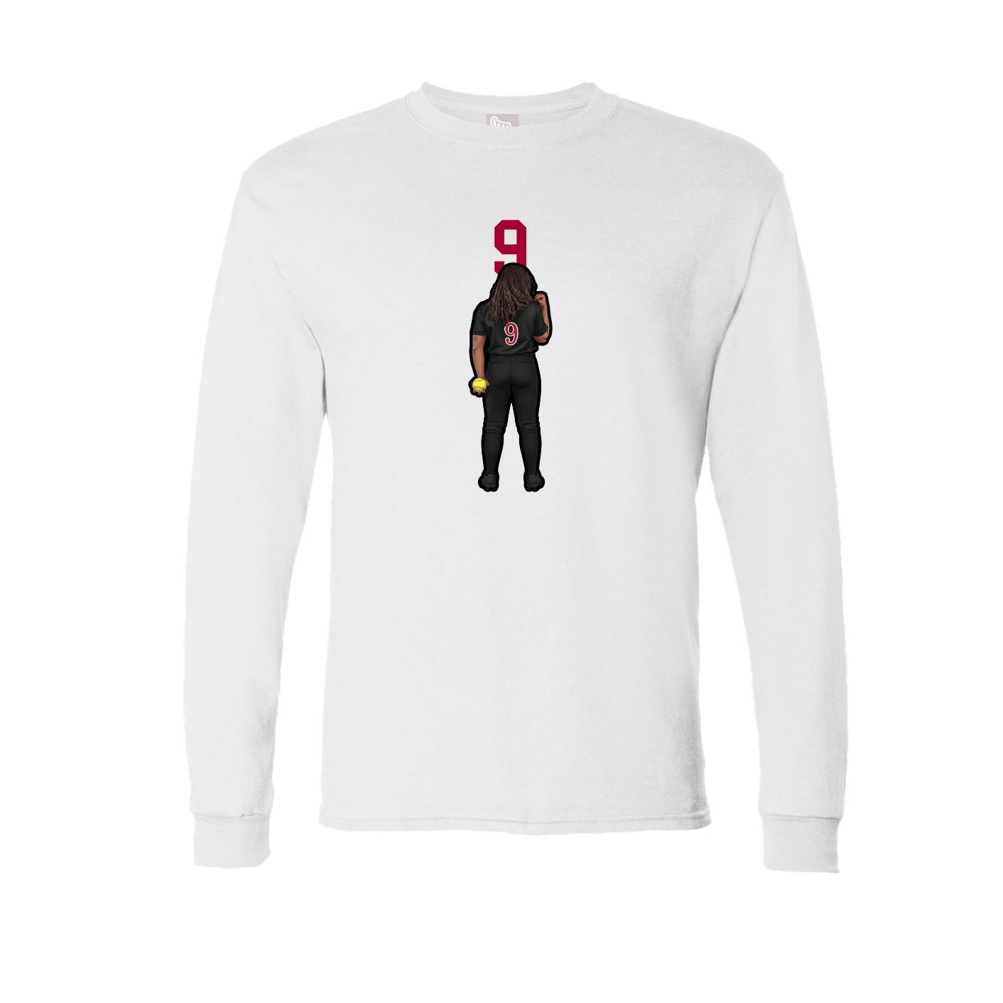 Long Sleeve Tee — Number Top in White