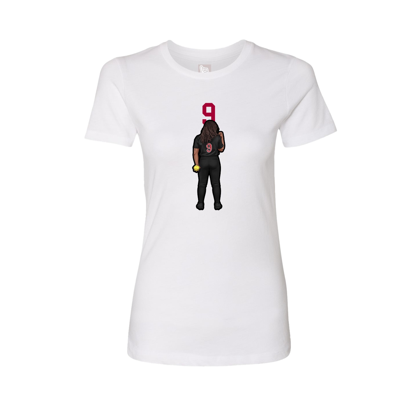 Fitted Women's Tee — Number Top in White