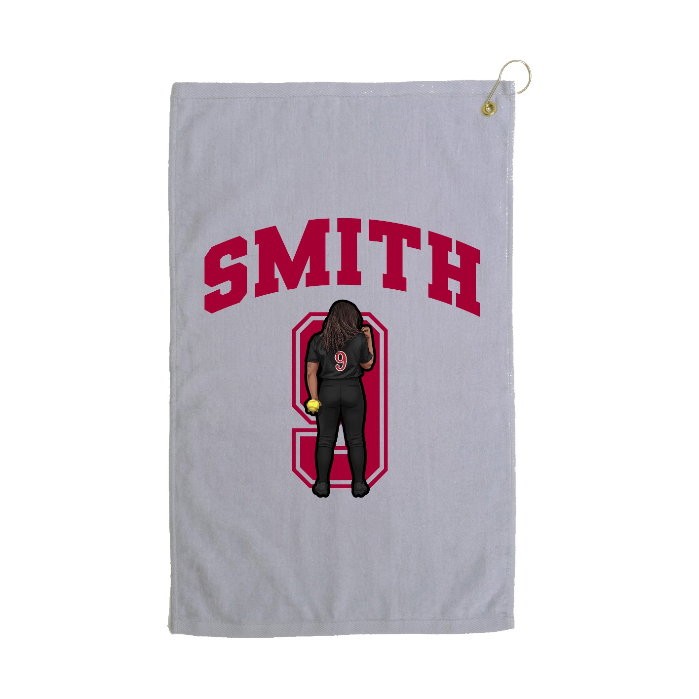 Golf Towel — Number in Grey